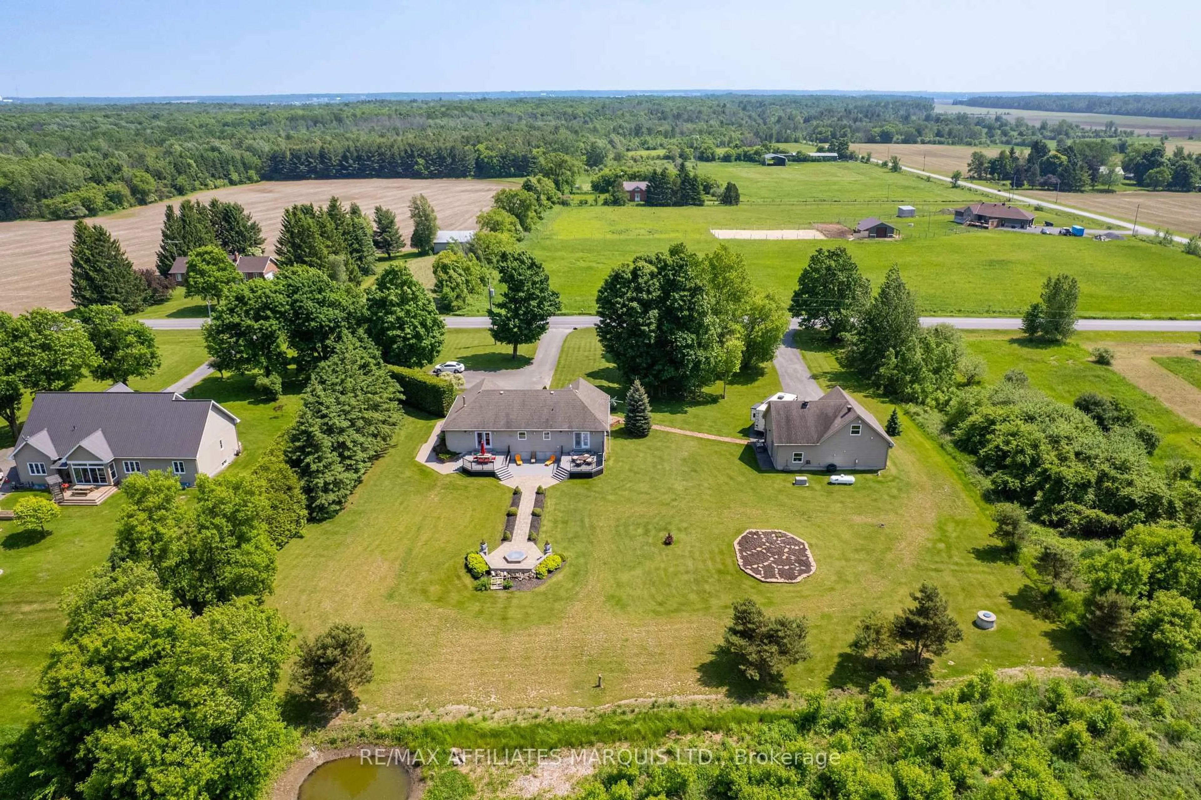 A pic from outside/outdoor area/front of a property/back of a property/a pic from drone, water/lake/river/ocean view for 17623 Sandringham Rd, North Stormont Ontario K0C 1G0