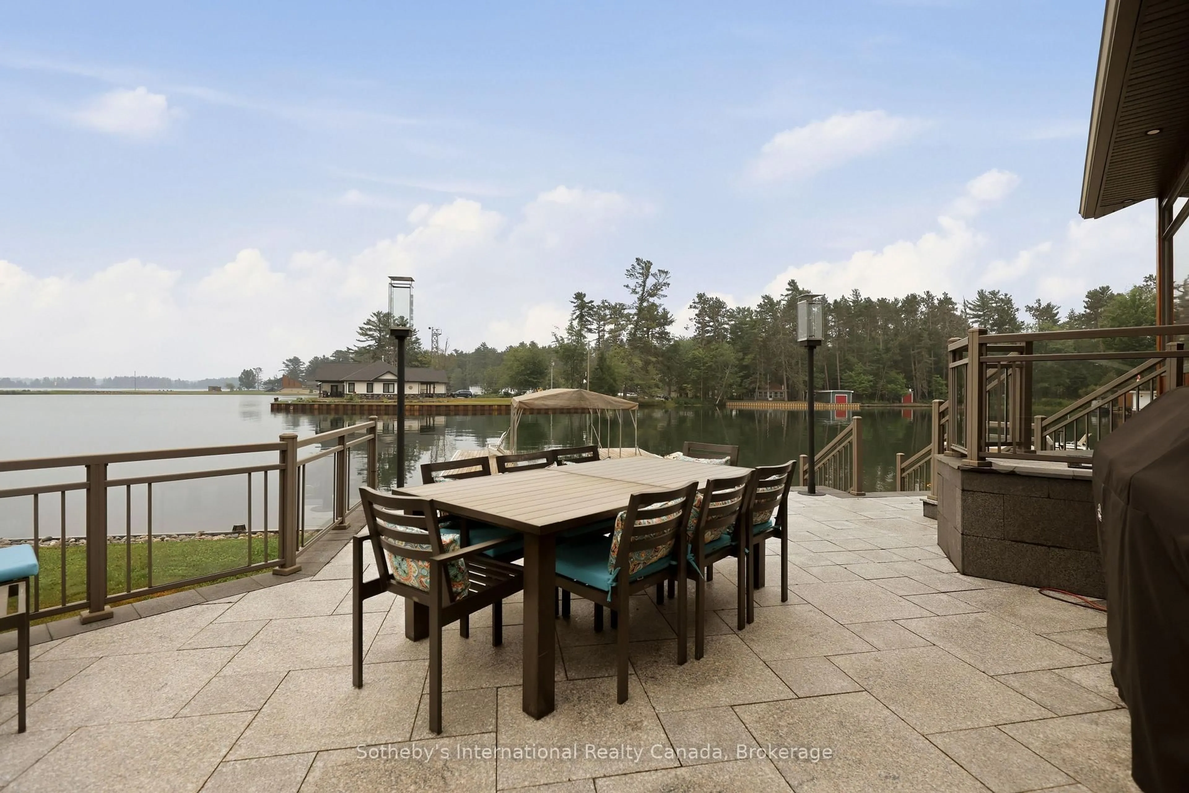 Patio, water/lake/river/ocean view for 44 Alagash Dr, Sault Ste Marie Ontario P6A 5K6