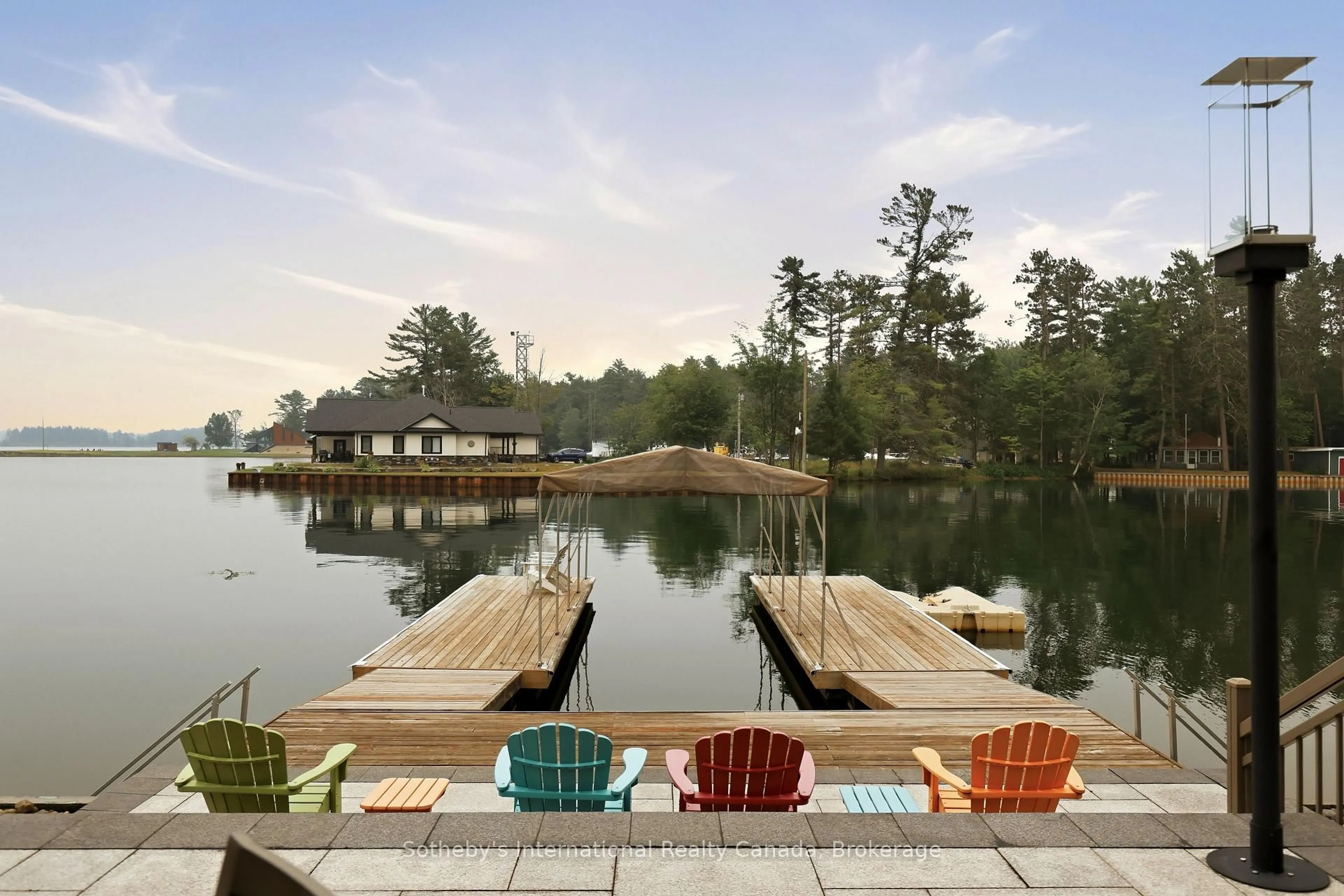 Patio, water/lake/river/ocean view for 44 Alagash Dr, Sault Ste Marie Ontario P6A 5K6