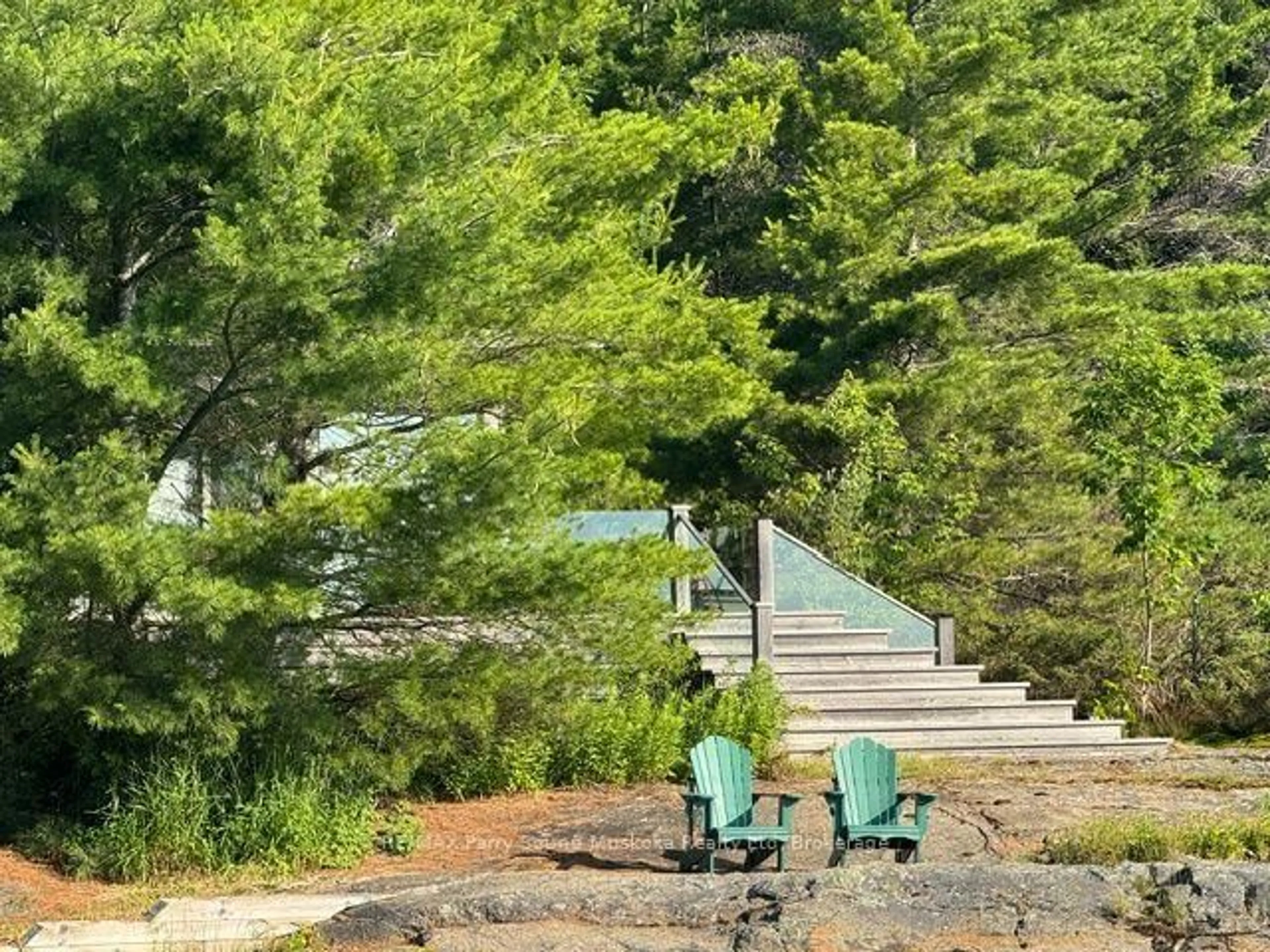 Patio, forest/trees view for 1540 Georgian Bay Water, The Archipelago Ontario P0G 1K0