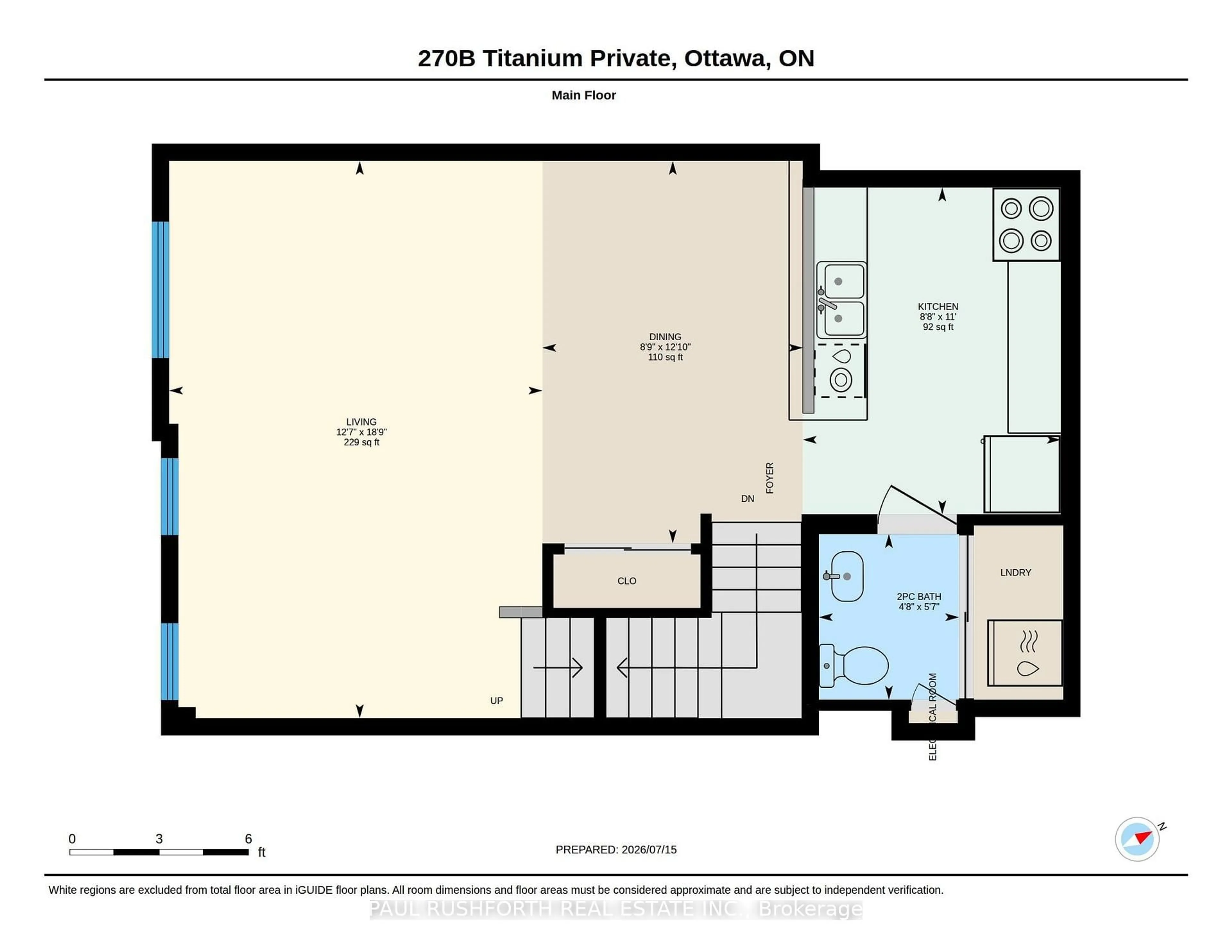 Floor plan for 270B Titanium Private #5, Ottawa Ontario K1C 0A5