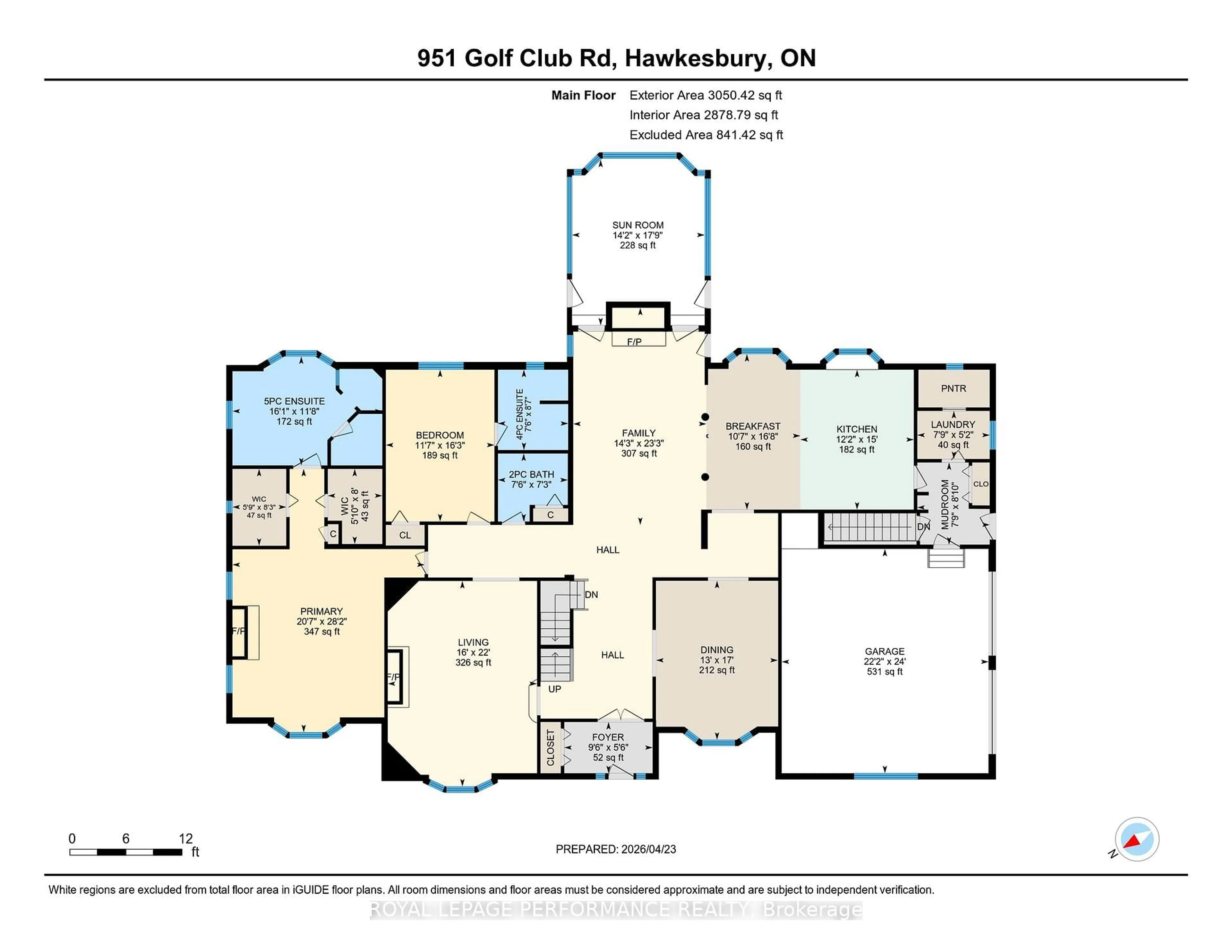 Floor plan for 951 Golf Club Rd, Hawkesbury Ontario K6A 2R2