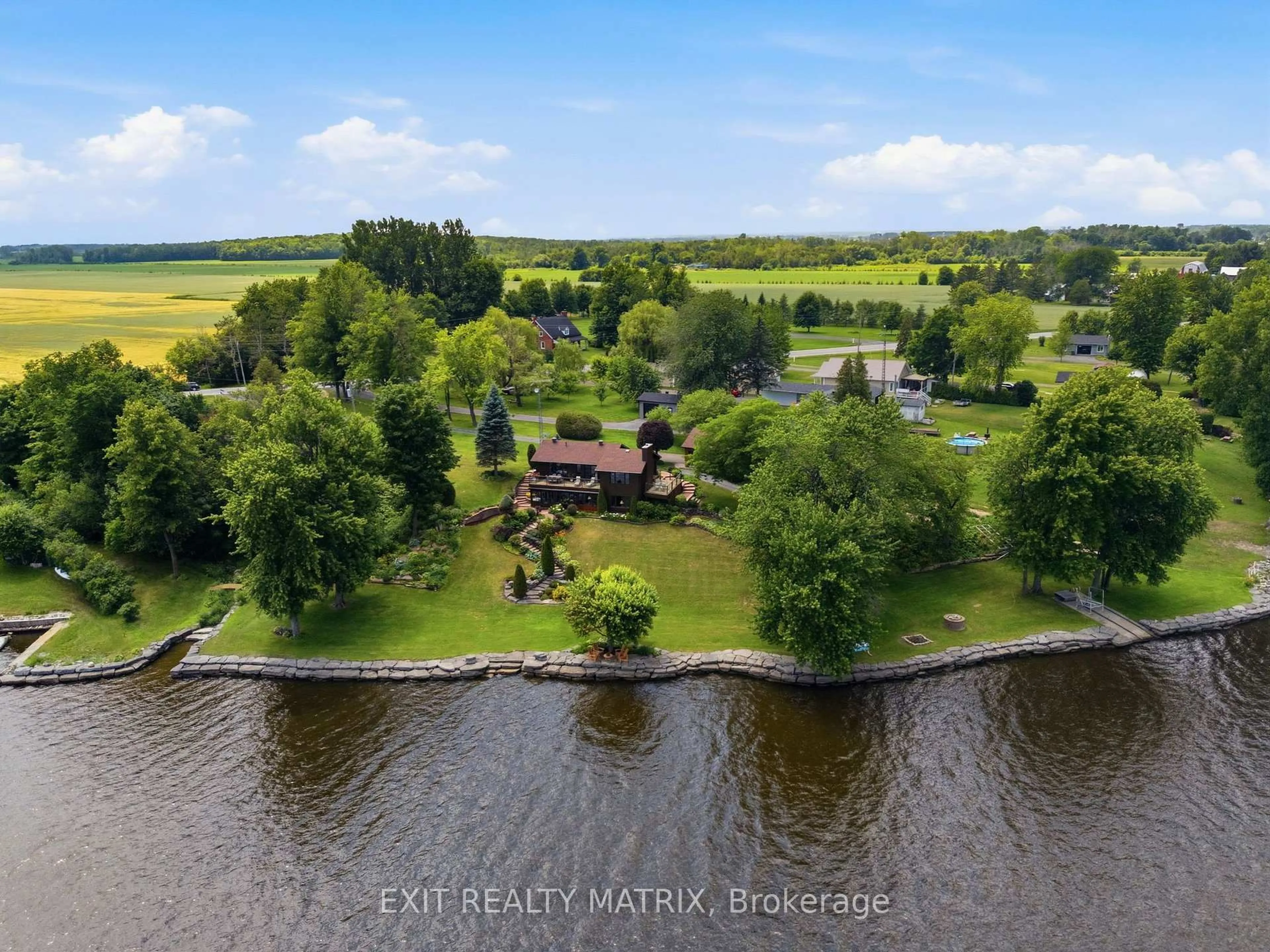 A pic from outside/outdoor area/front of a property/back of a property/a pic from drone, water/lake/river/ocean view for 2176 Bay Rd, Champlain Ontario K0B 1K0