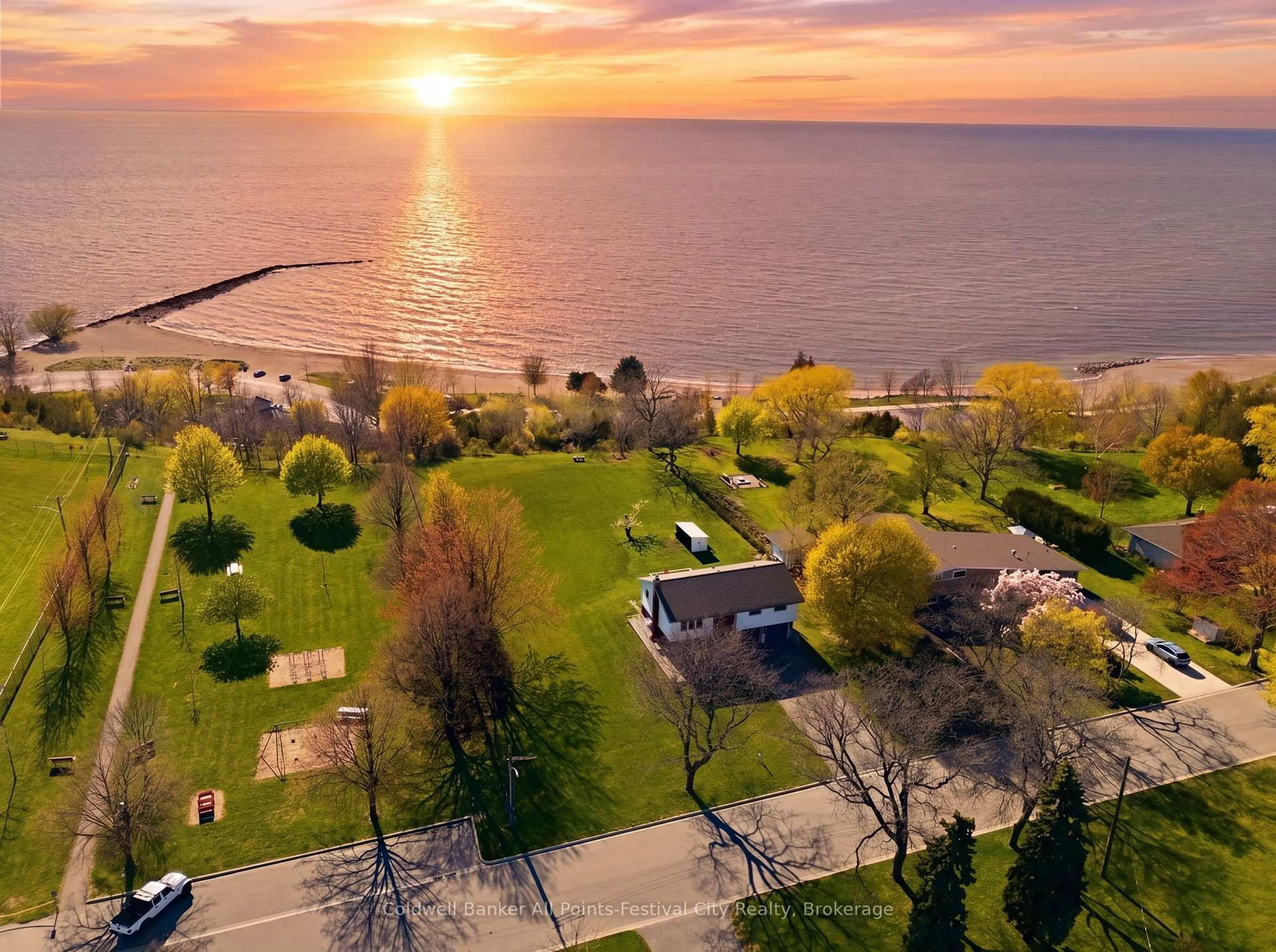 A pic from outside/outdoor area/front of a property/back of a property/a pic from drone, water/lake/river/ocean view for 306 Lakeside Dr, Goderich Ontario N7A 3X7