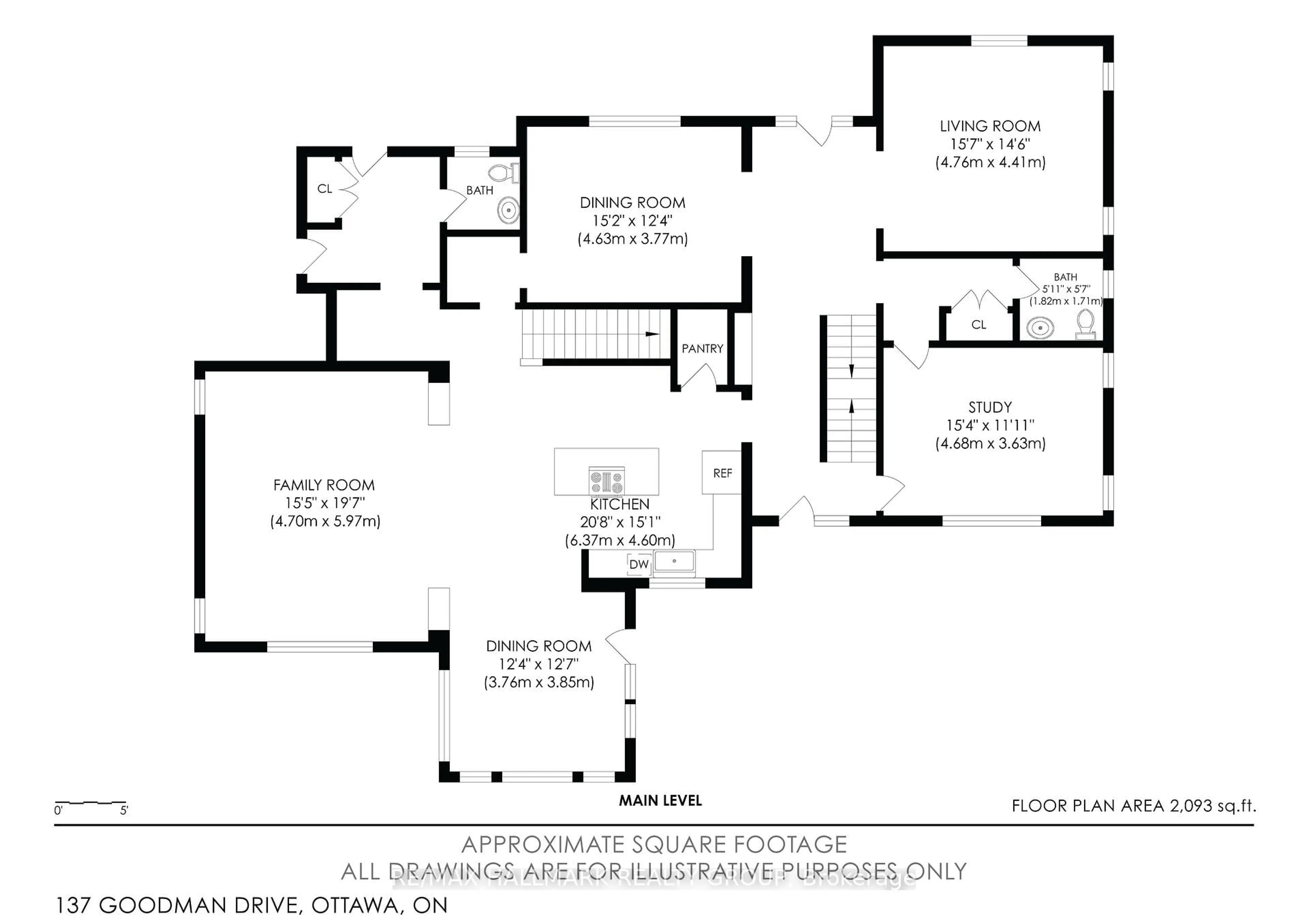 Floor plan for 137 Goodman Dr, Ottawa Ontario K2W 1C7