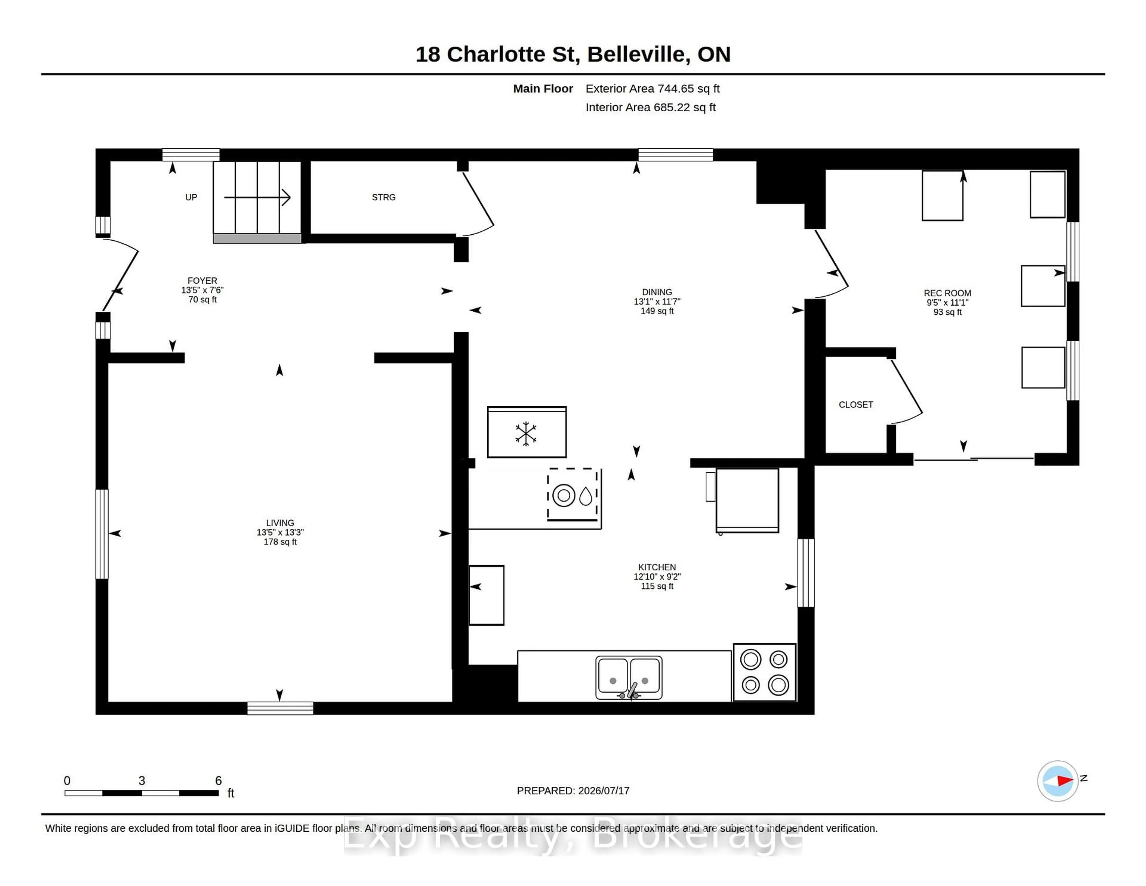Floor plan for 18 Charlotte St, Belleville Ontario K8P 1E2