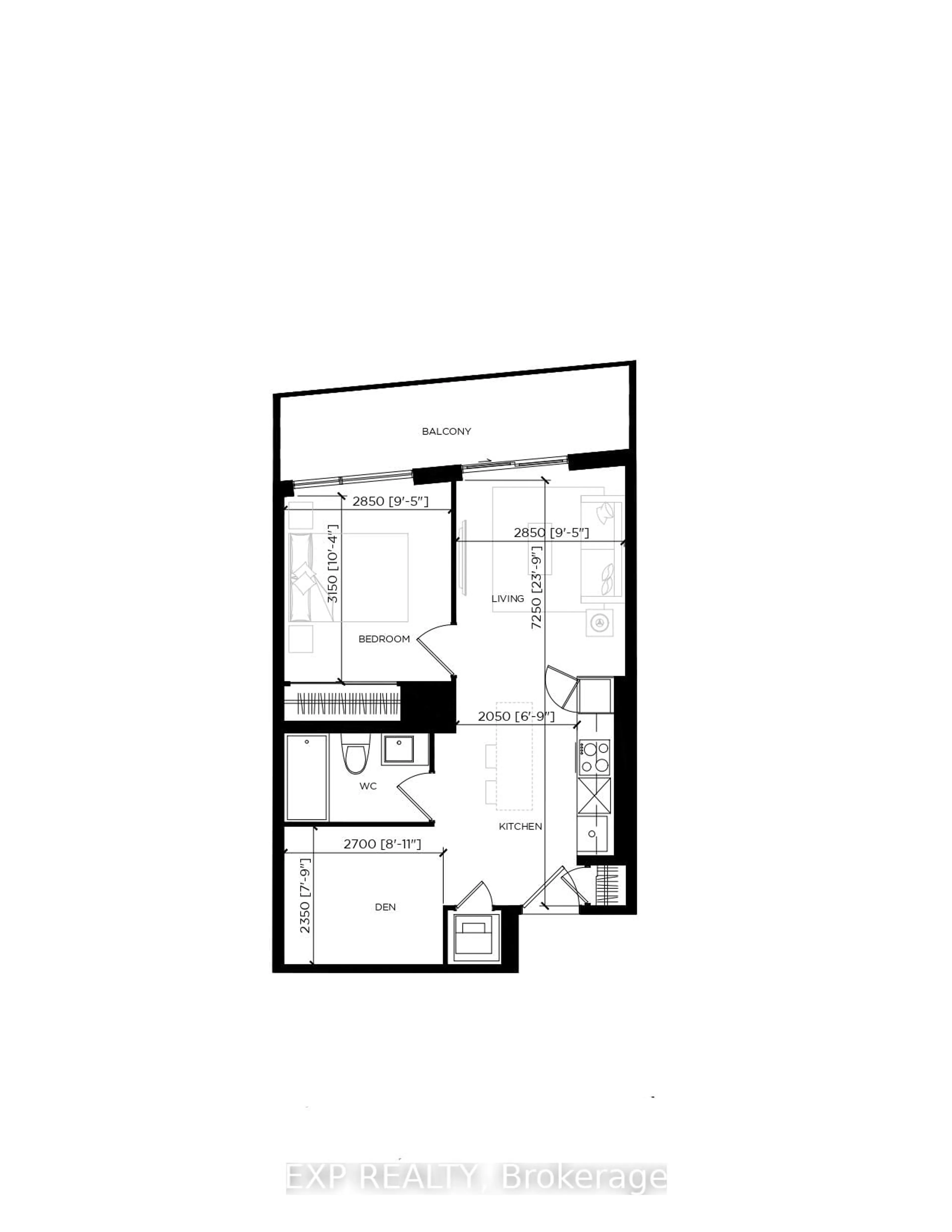 Floor plan for 2782 Barton St #1115, Hamilton Ontario L8E 2J8