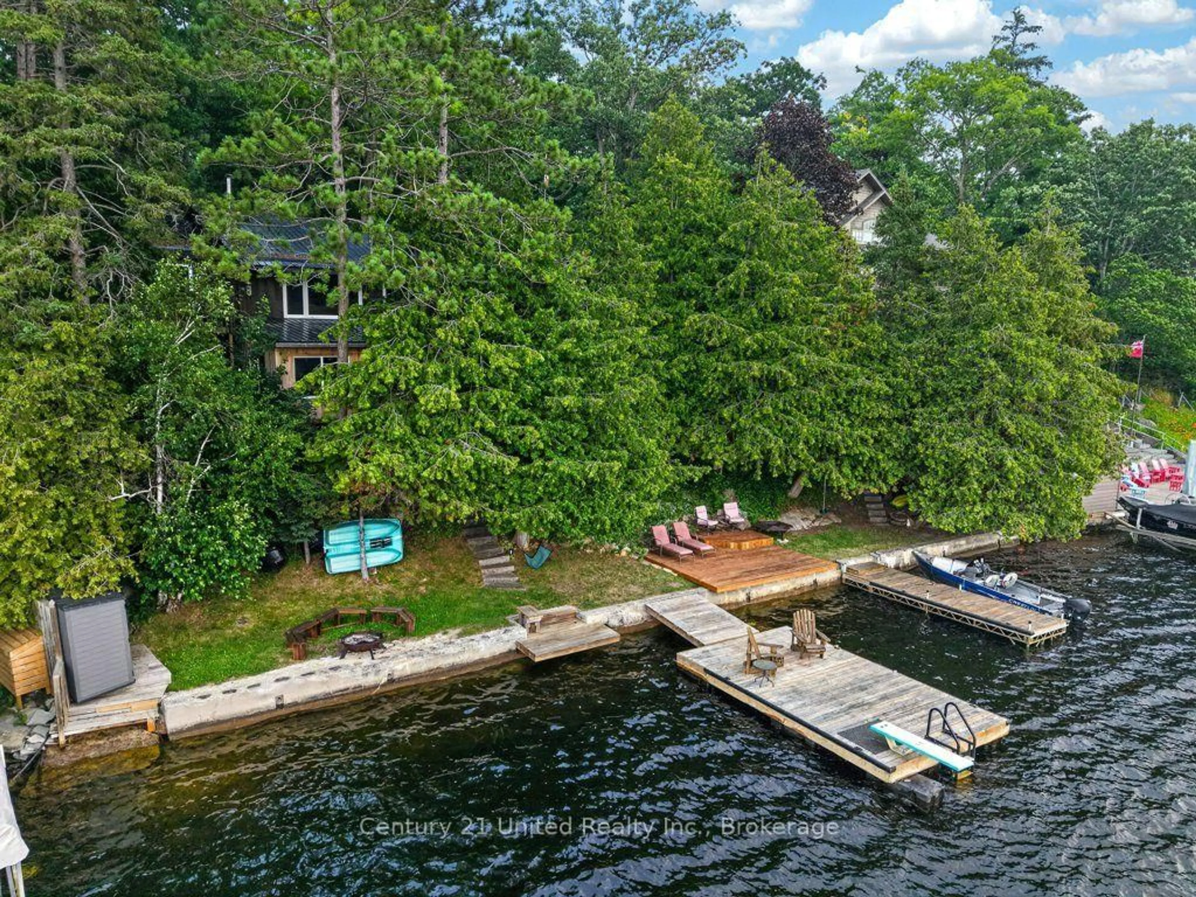 A pic from outside/outdoor area/front of a property/back of a property/a pic from drone, water/lake/river/ocean view for 24 Bedwell Dr, North Kawartha Ontario K0L 3E0