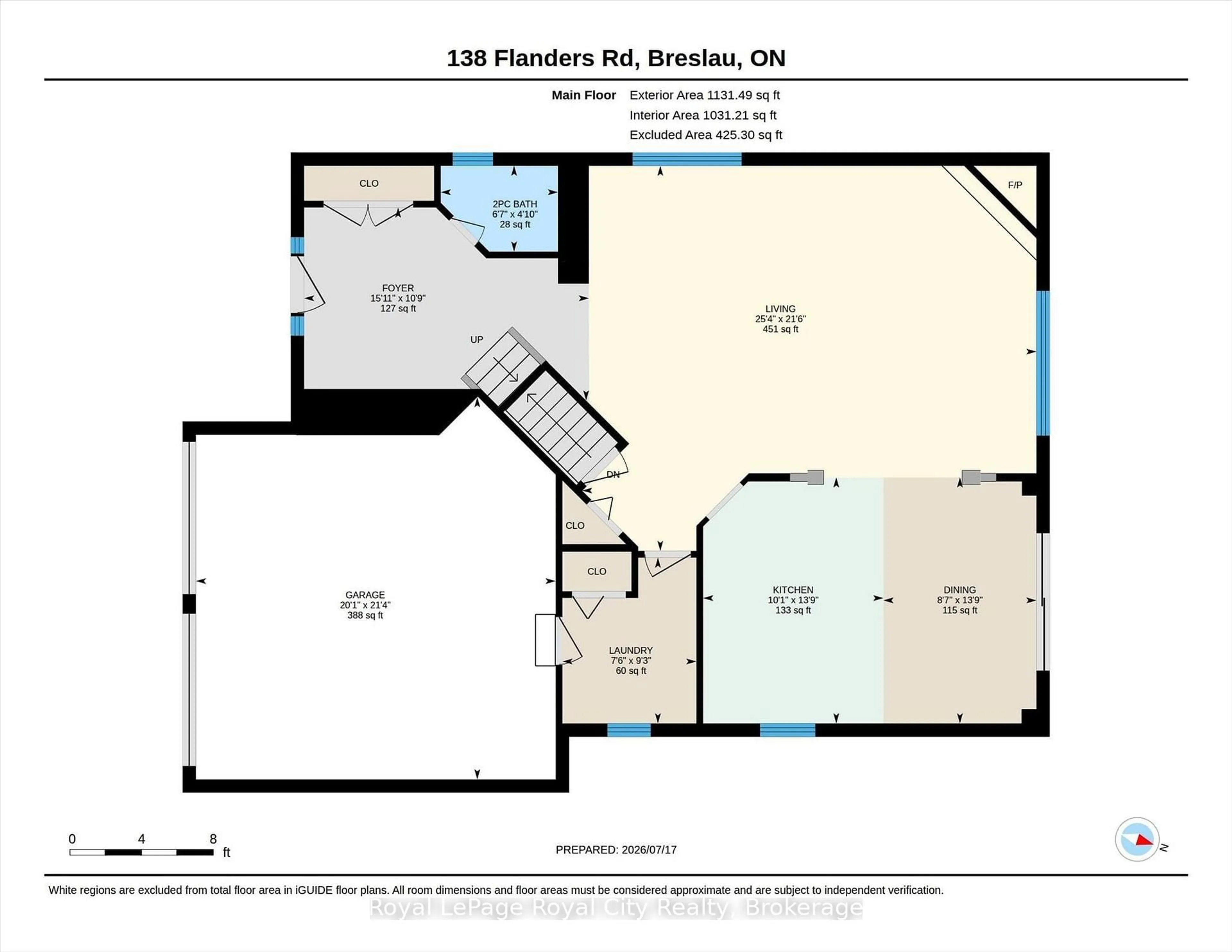 Floor plan for 138 Flanders Rd, Waterloo Ontario N0B 1M0