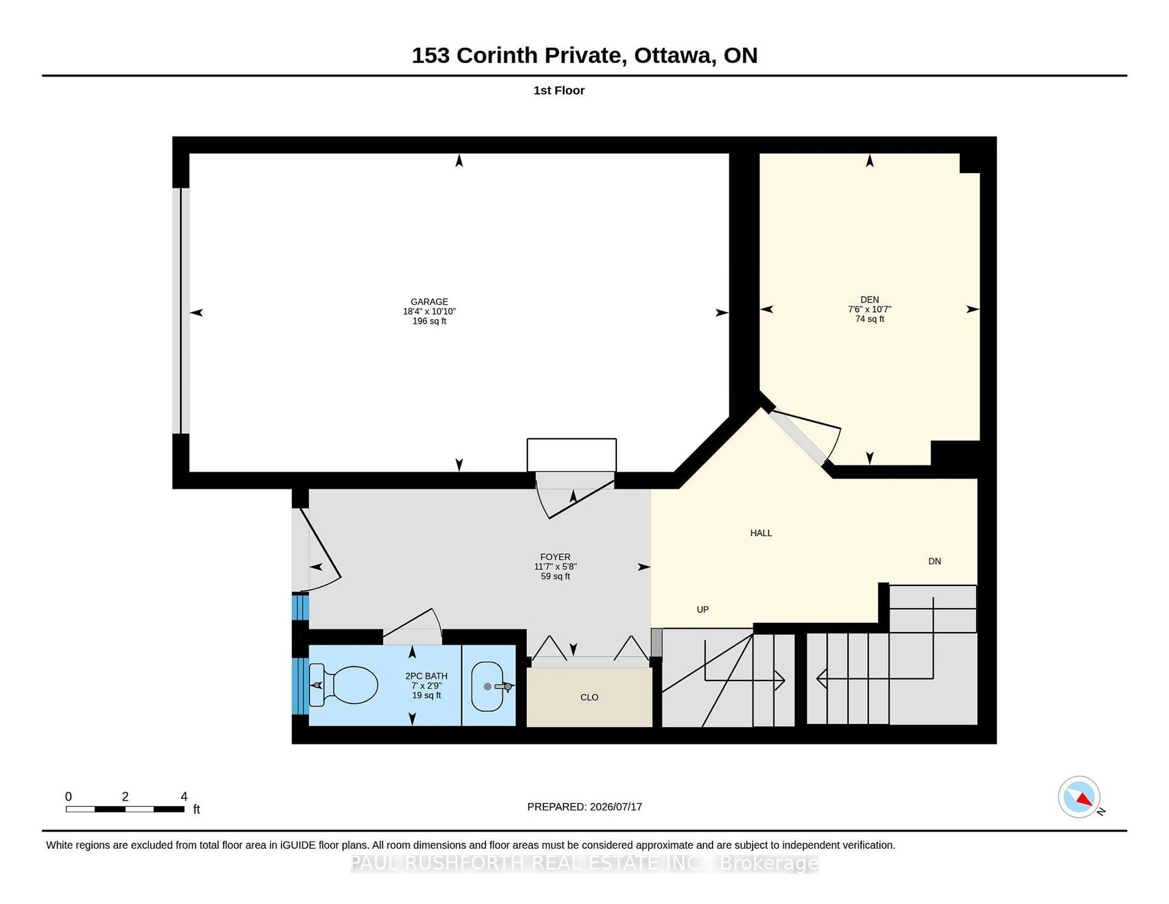 Floor plan for 153 Corinth Private, Ottawa Ontario K2E 0A8