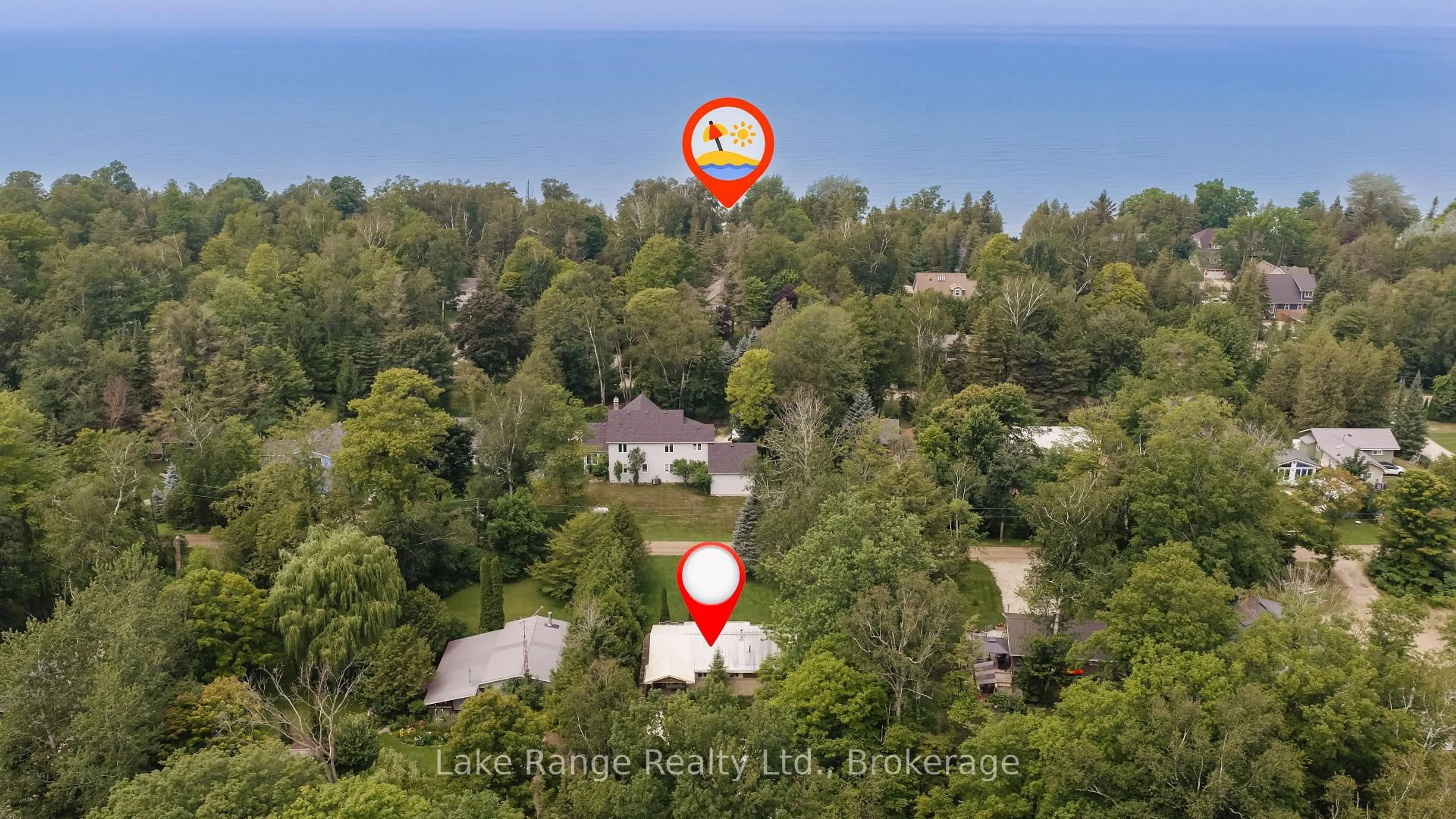 A pic from outside/outdoor area/front of a property/back of a property/a pic from drone, water/lake/river/ocean view for 311 Maple St, Huron-Kinloss Ontario N0G 2R0