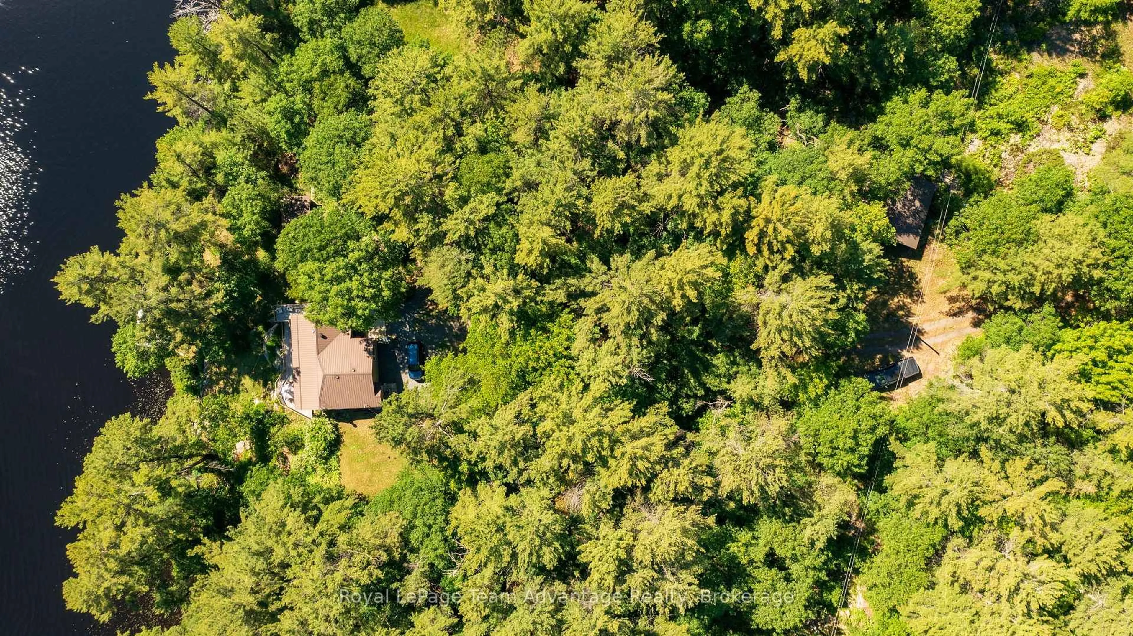A pic from outside/outdoor area/front of a property/back of a property/a pic from drone, forest/trees view for 39 Wood Duck Tr, The Archipelago Ontario P0G 1K0
