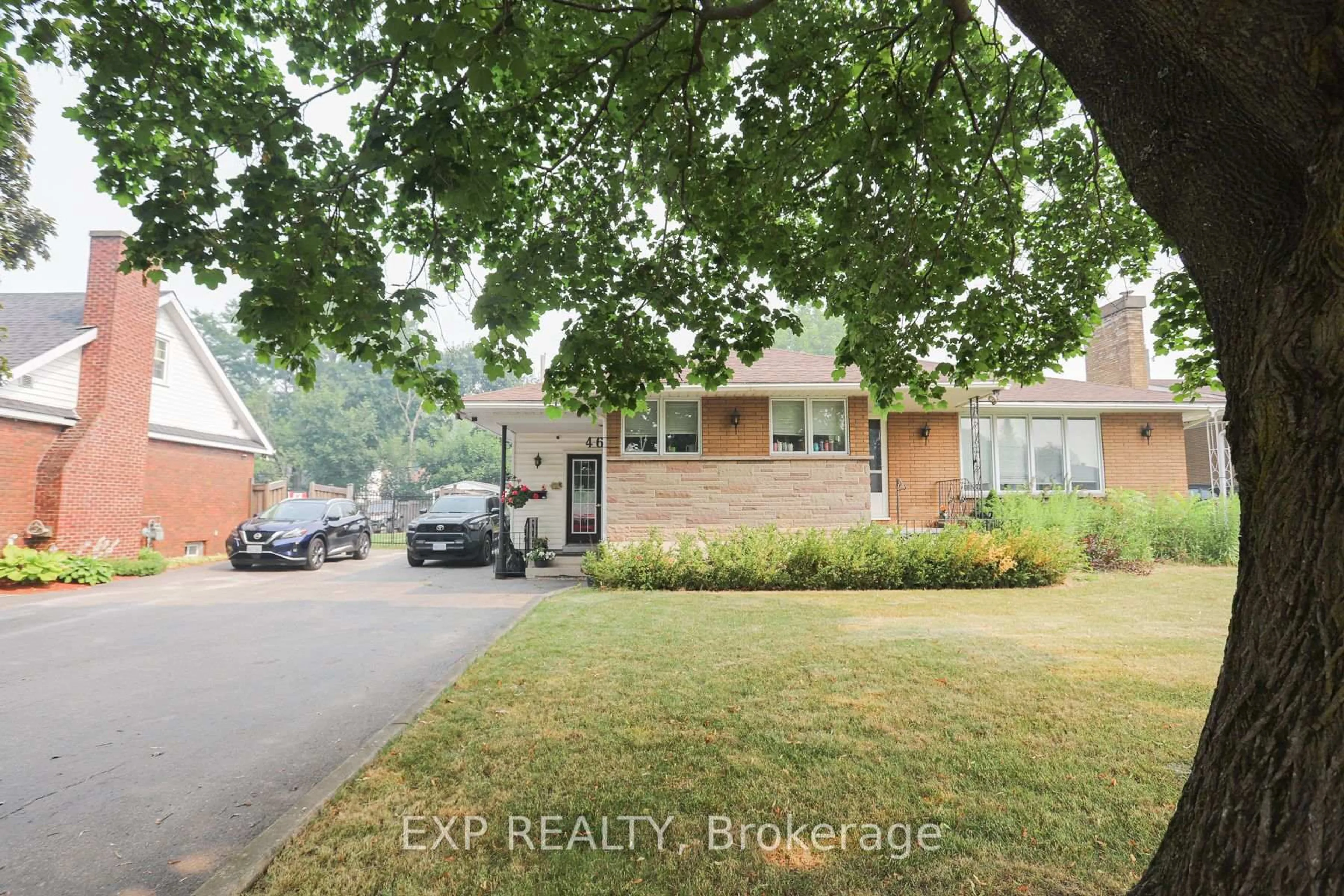 Home with brick exterior material, street for 46 Laurentian Dr, Sault Ste Marie Ontario P6B 4G4