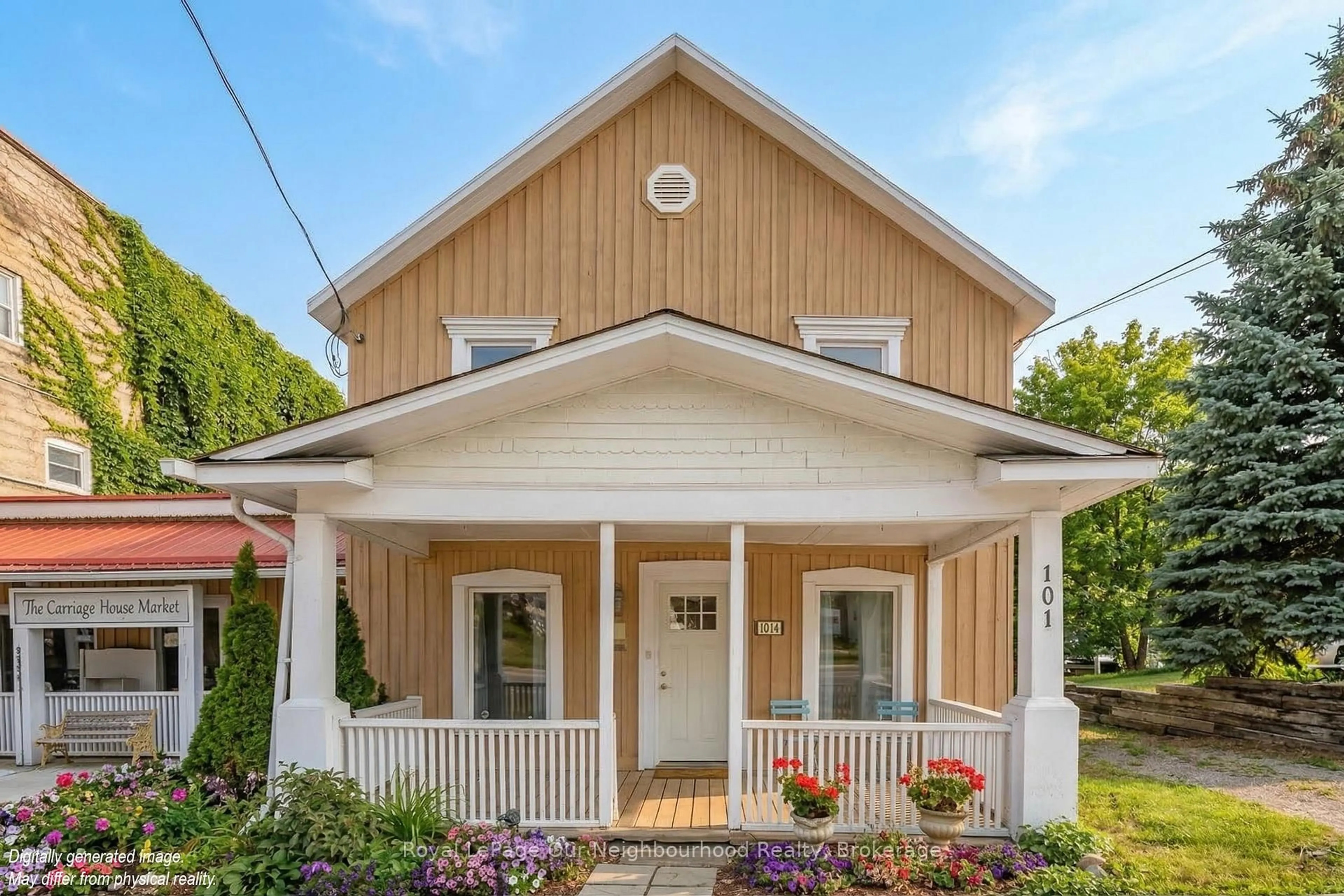 Home with vinyl exterior material, street for 101 Durham St, Madoc Ontario K0K 2K0