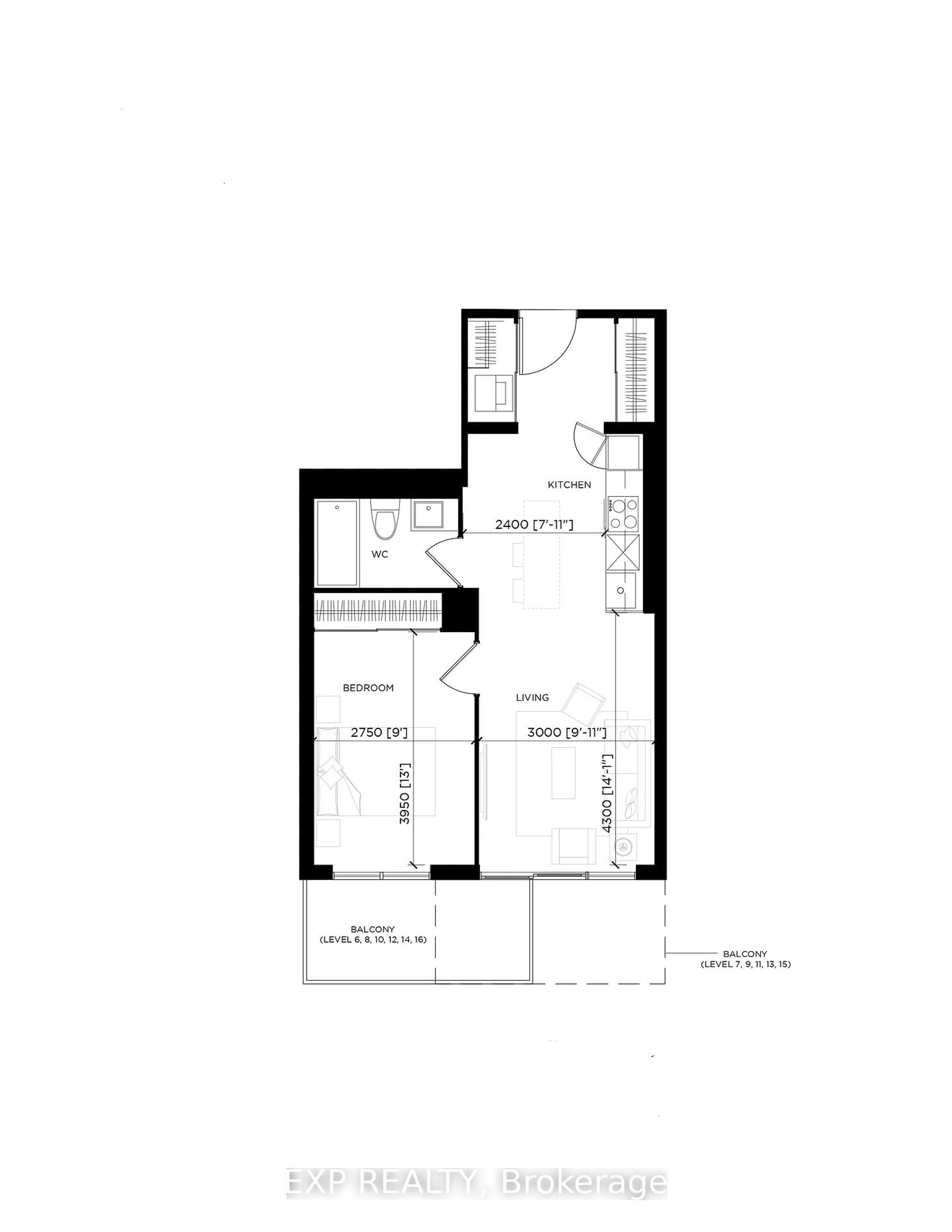 Floor plan for 2782 Barton St #1604, Hamilton Ontario L8E 2J8