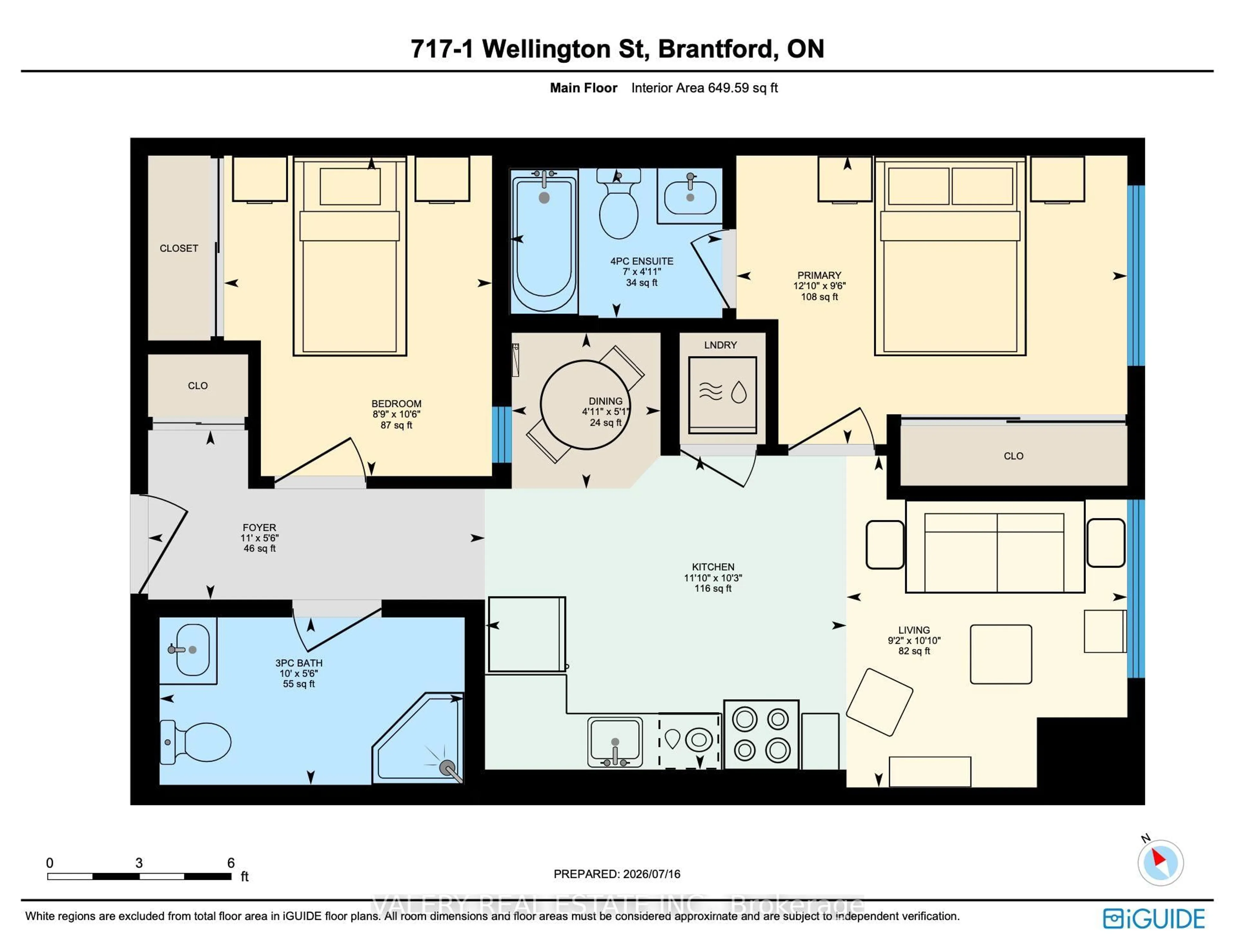 Floor plan for 1 Wellington St #717, Brantford Ontario N3T 2L3