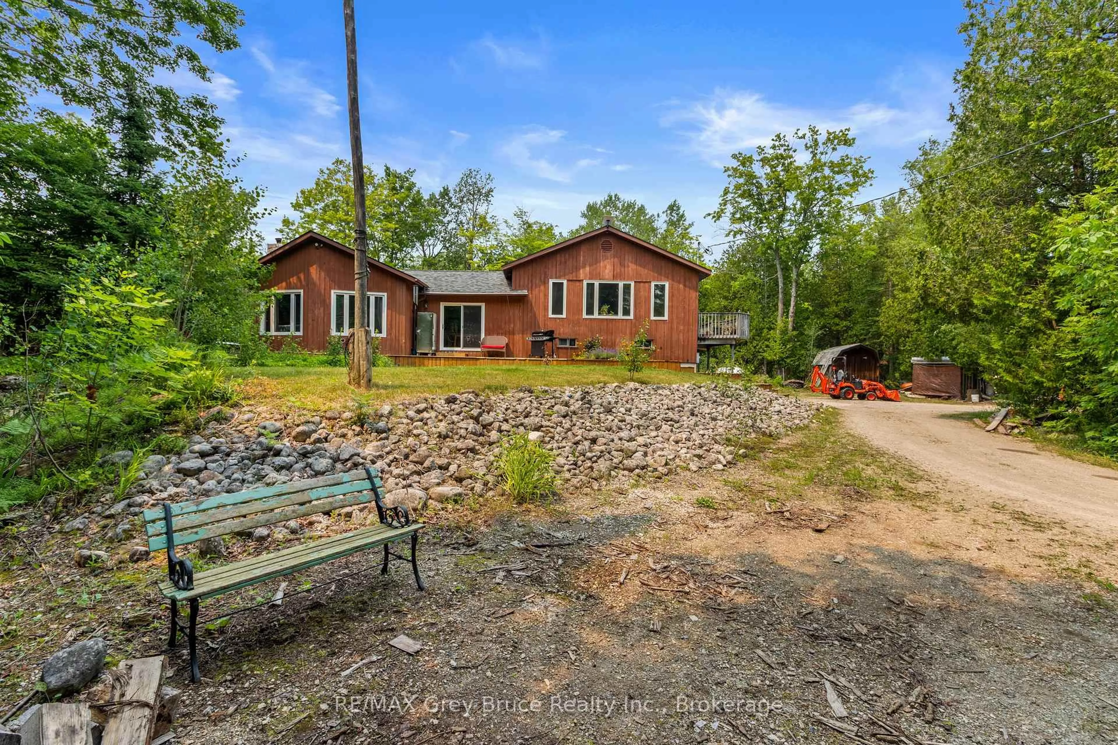 A pic from outside/outdoor area/front of a property/back of a property/a pic from drone, water/lake/river/ocean view for 479 DYERS BAY Rd, Northern Bruce Peninsula Ontario N0H 1Z0