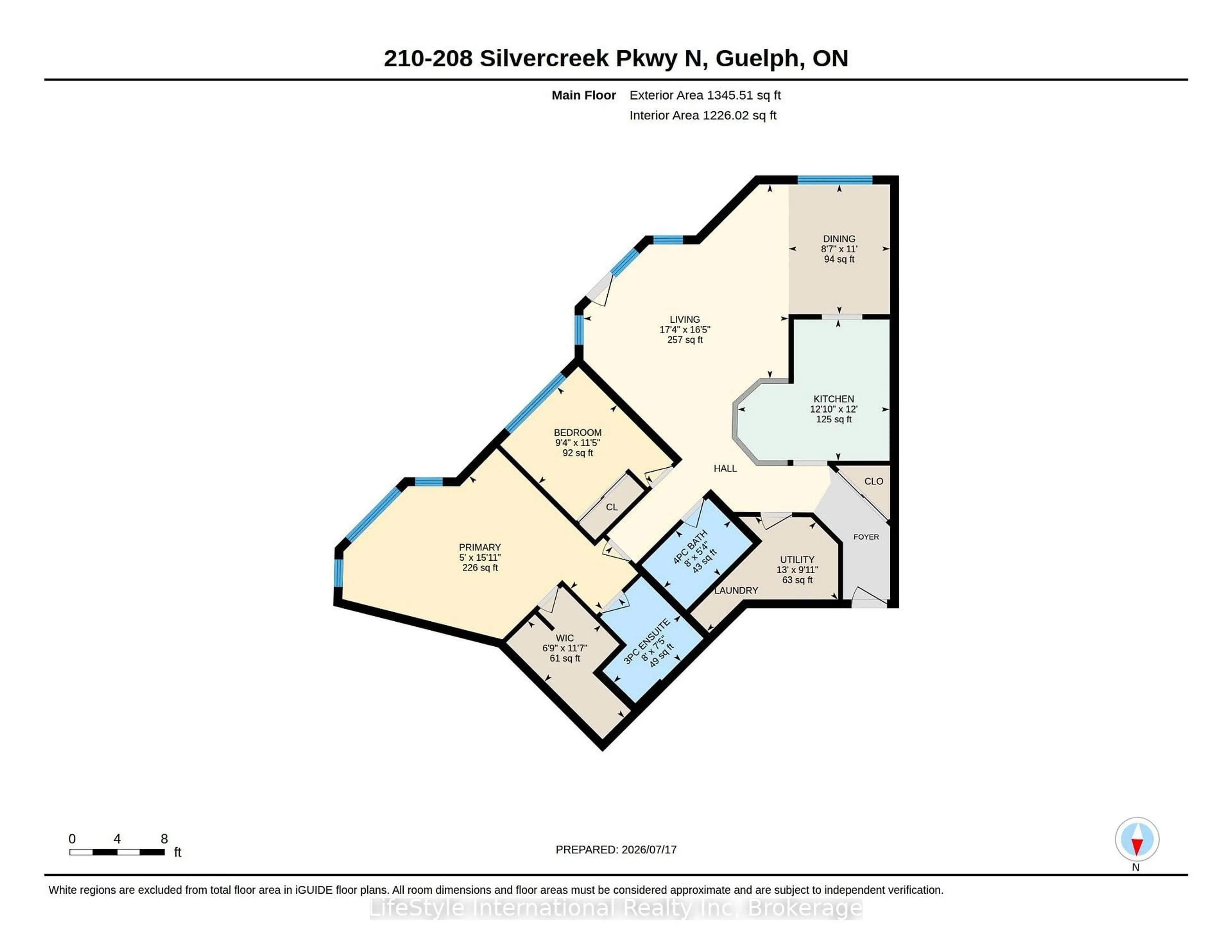Floor plan for 208 Silvercreek Pkwy #210, Guelph Ontario N1H 8H2