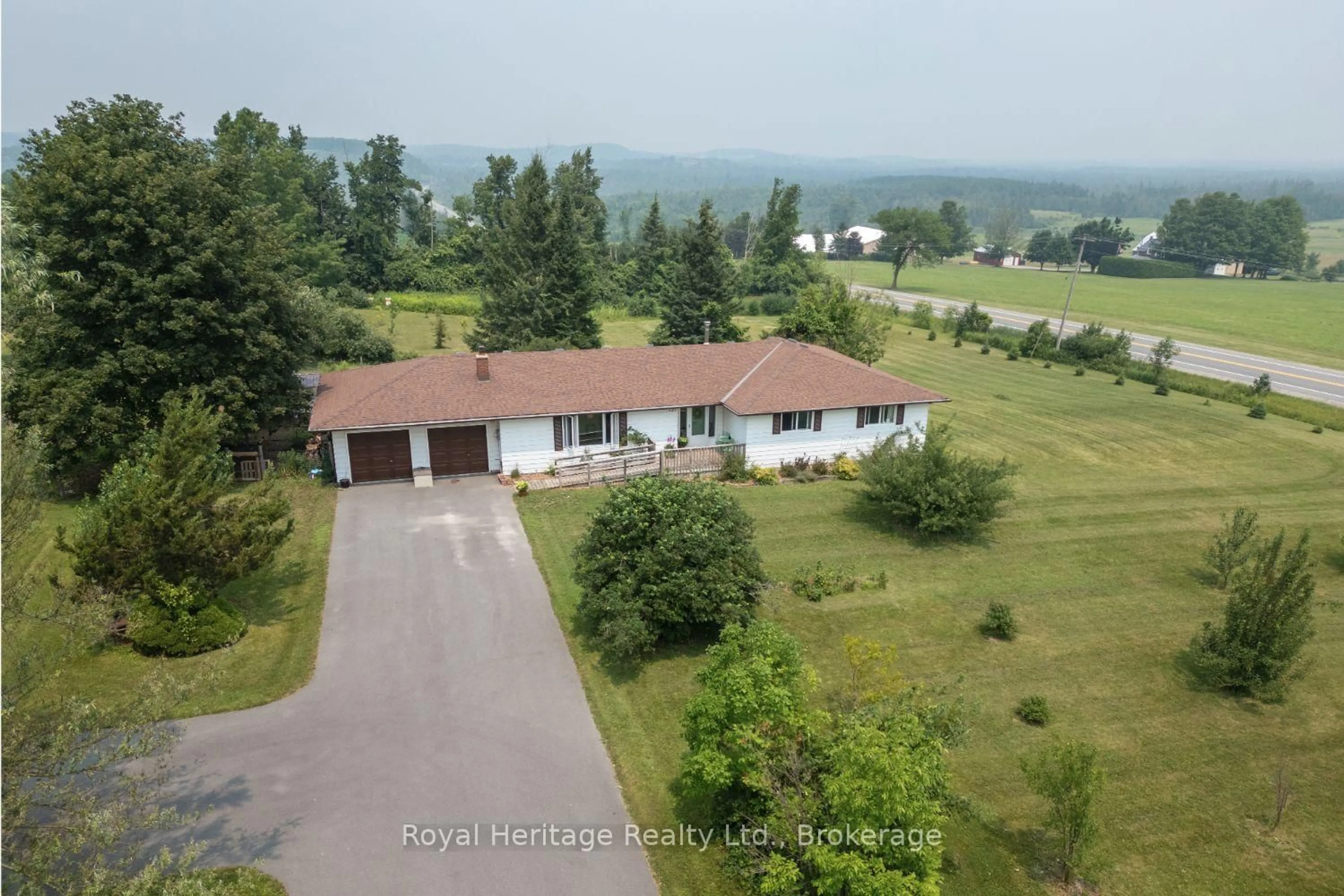 A pic from outside/outdoor area/front of a property/back of a property/a pic from drone, water/lake/river/ocean view for 920 Stewart Line, Cavan Monaghan Ontario L0A 1C0
