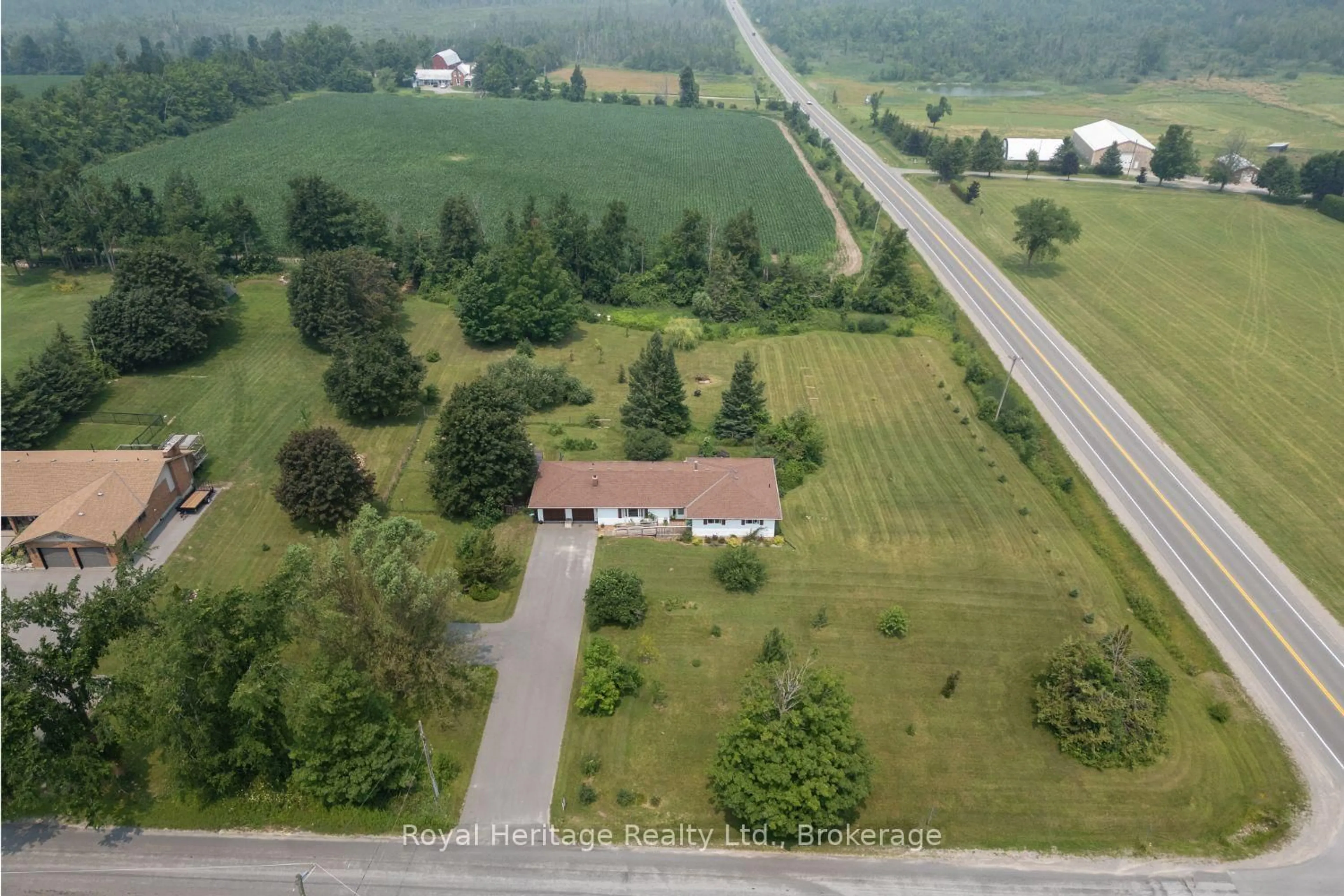 A pic from outside/outdoor area/front of a property/back of a property/a pic from drone, unknown for 920 Stewart Line, Cavan Monaghan Ontario L0A 1C0