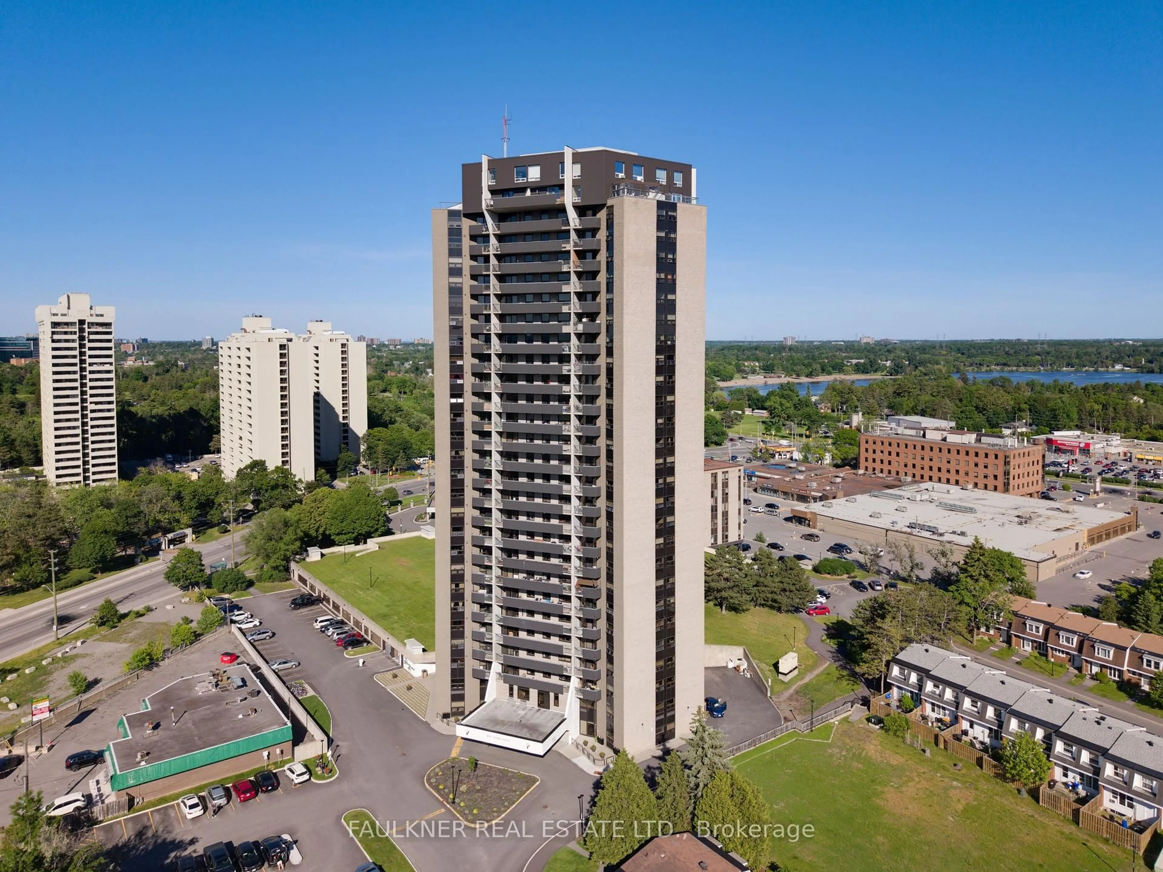 A pic from outside/outdoor area/front of a property/back of a property/a pic from drone, city buildings view from balcony for 900 Dynes Rd #1104, Ottawa Ontario K2C 3L6