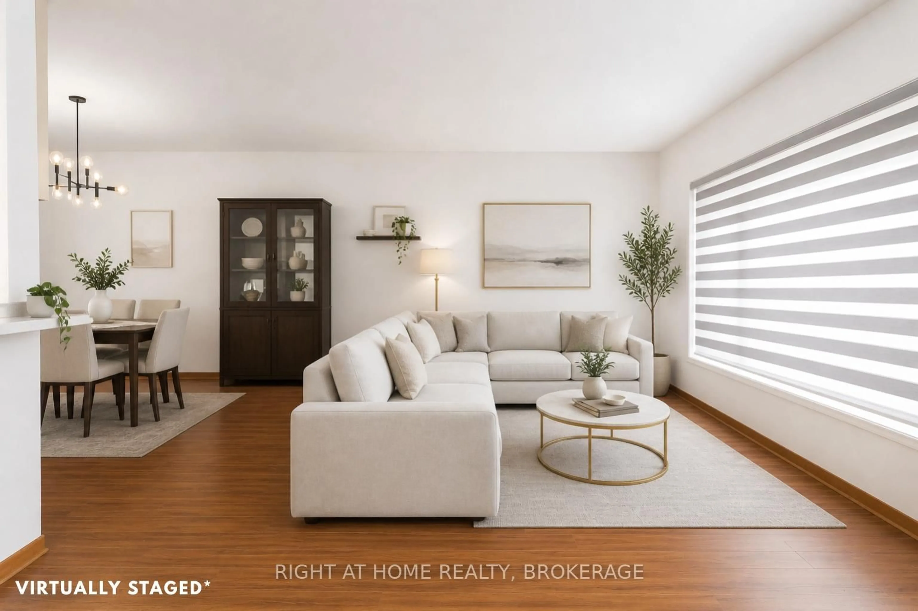 Living room with furniture, wood/laminate floor for 7698 Mulhern St, Niagara Falls Ontario L2H 1B5