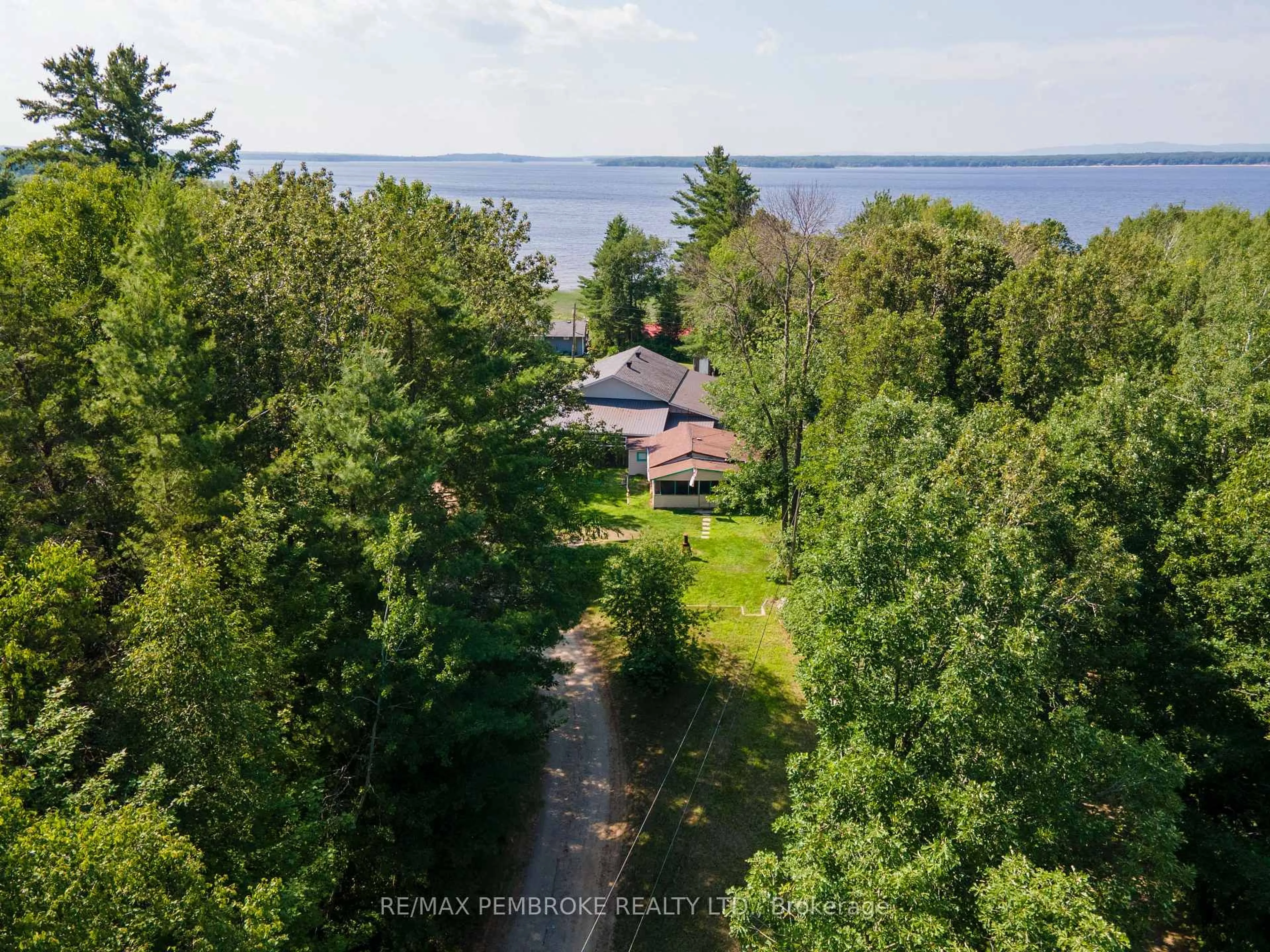 A pic from outside/outdoor area/front of a property/back of a property/a pic from drone, water/lake/river/ocean view for 19B Moores Beach Rd, Westmeath Ontario K0J 2L0