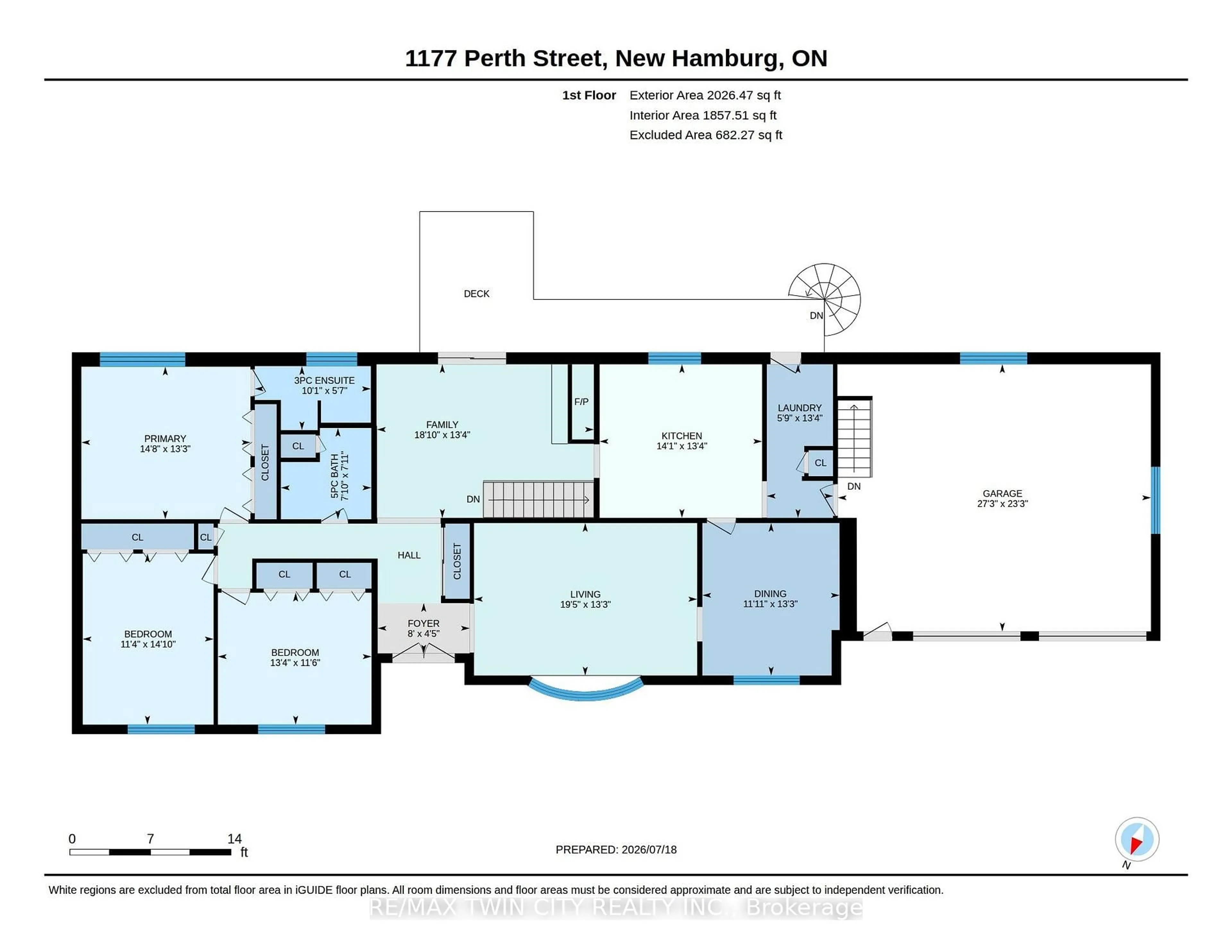 Floor plan for 1177 Perth St, Wilmot Ontario N3A 1S1