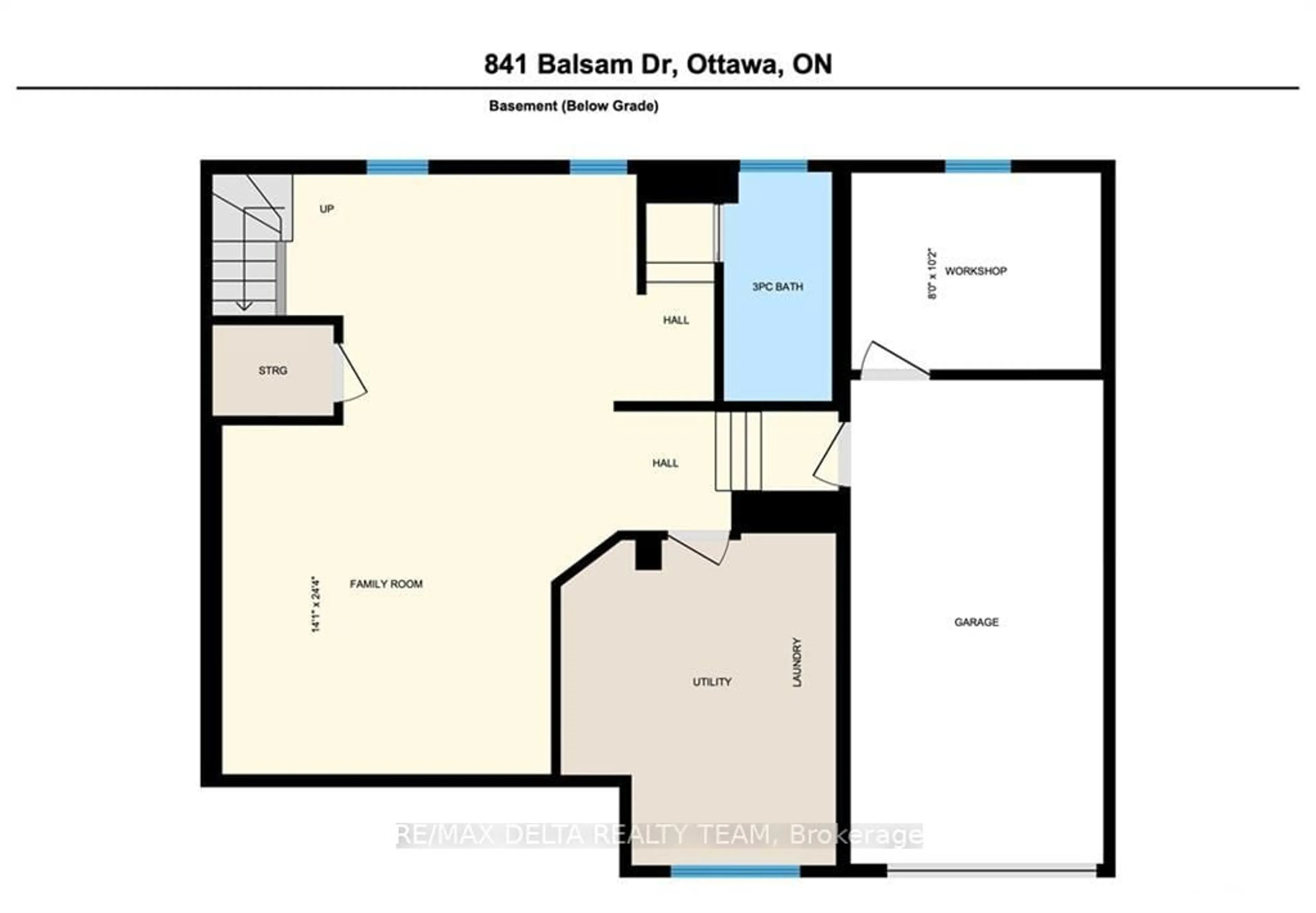 Floor plan for 841 Balsam Dr, Ottawa Ontario K1E 1B8