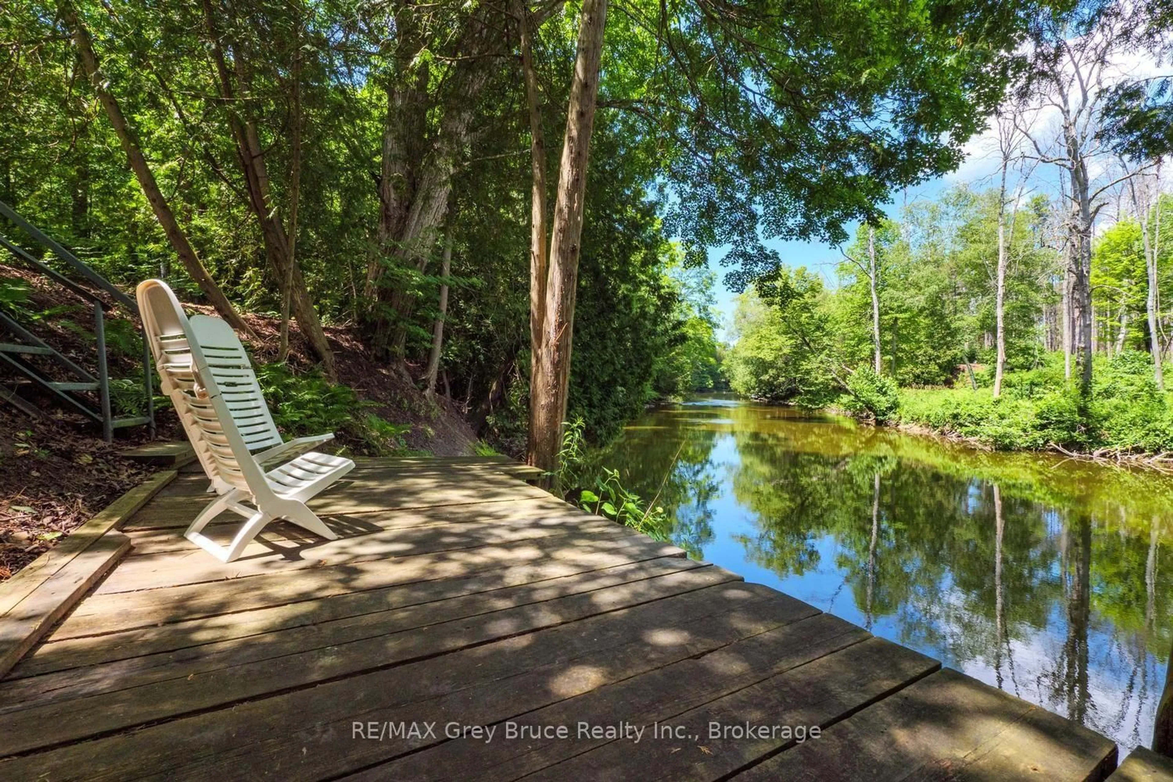 Patio, water/lake/river/ocean view for 30 Riverside Pl, South Bruce Peninsula Ontario N0H 2G0