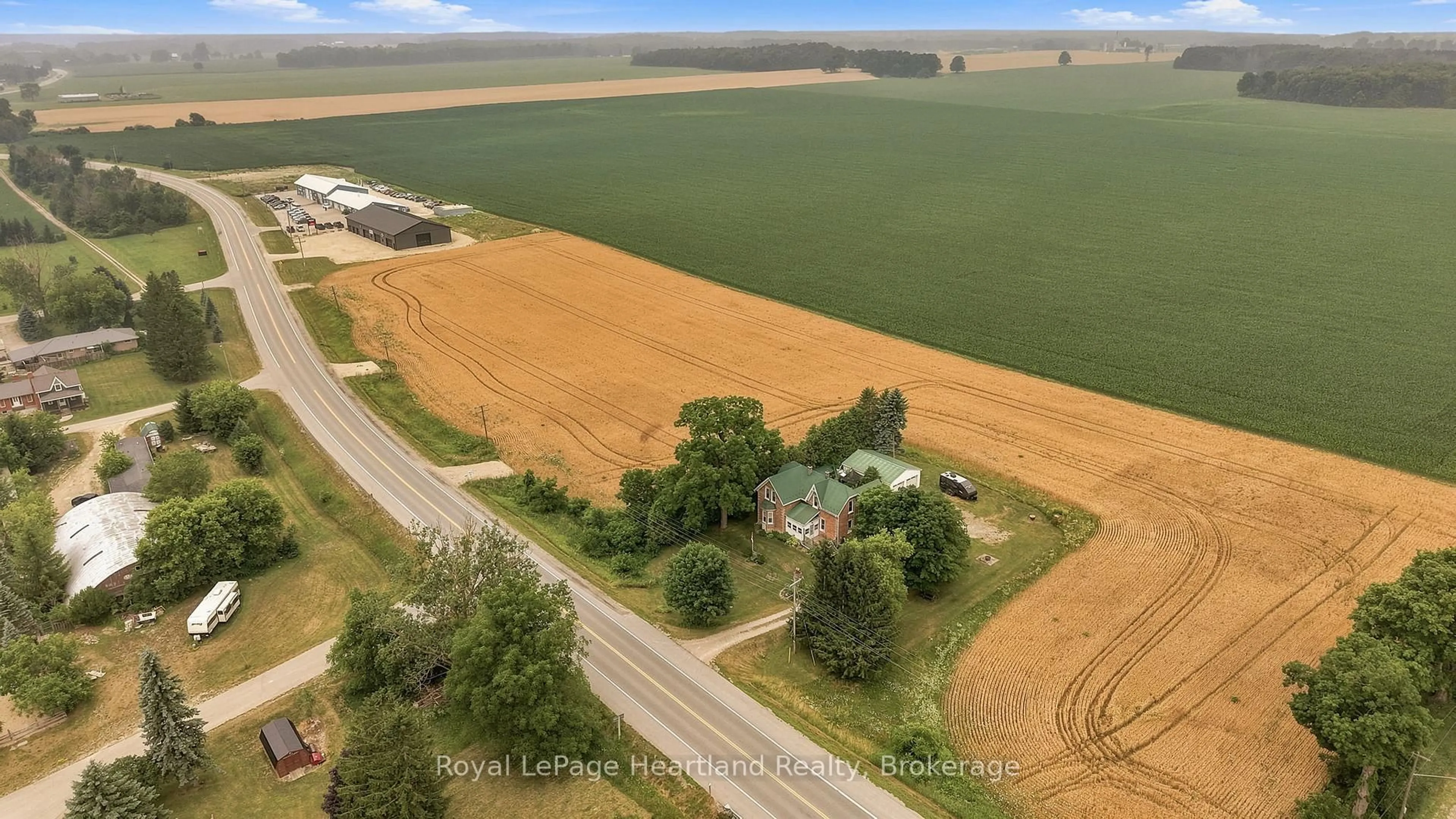 A pic from outside/outdoor area/front of a property/back of a property/a pic from drone, water/lake/river/ocean view for 2037 Harriston Rd, Howick Ontario N0G 1X0