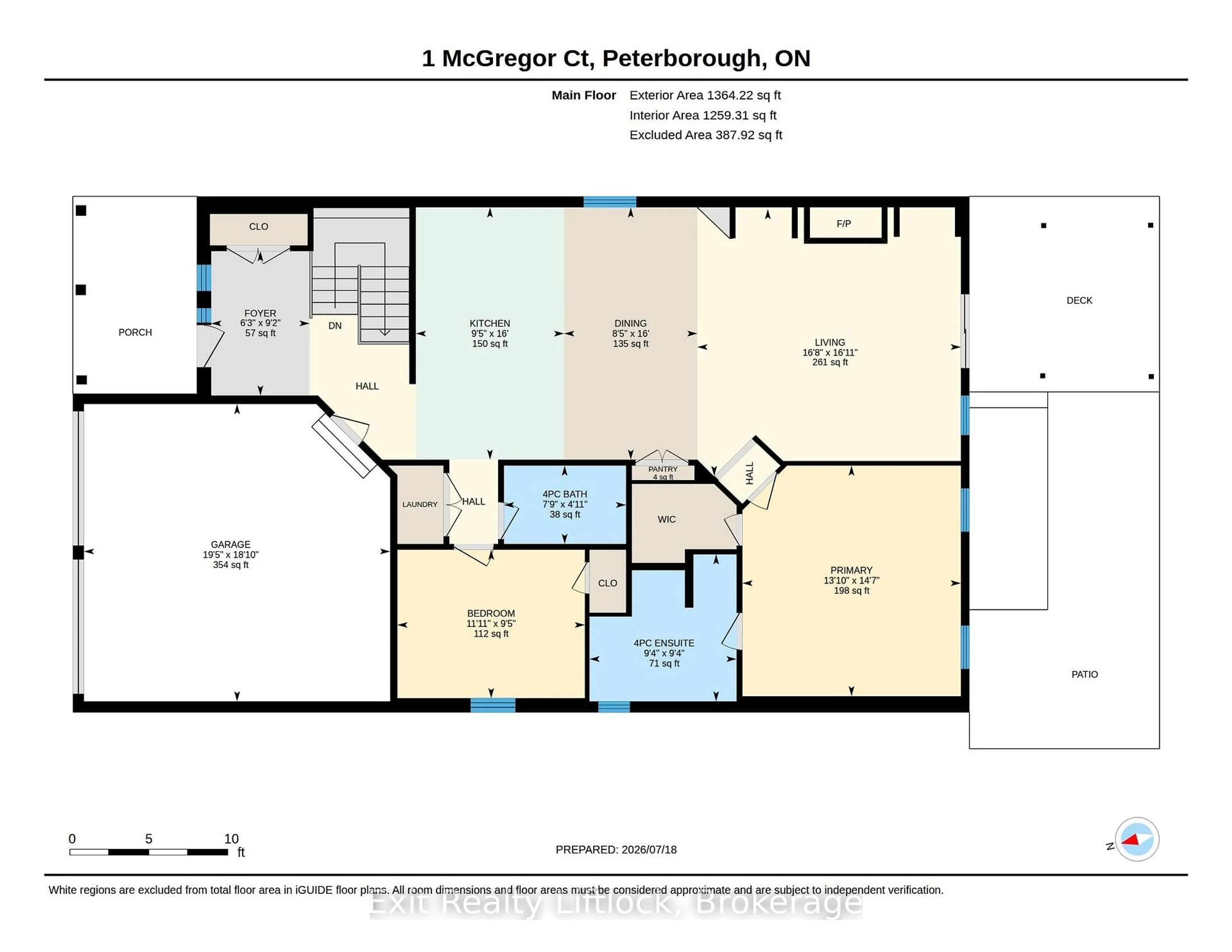 Floor plan for 1 Mcgregor Crt, Peterborough Ontario K9L 0B7