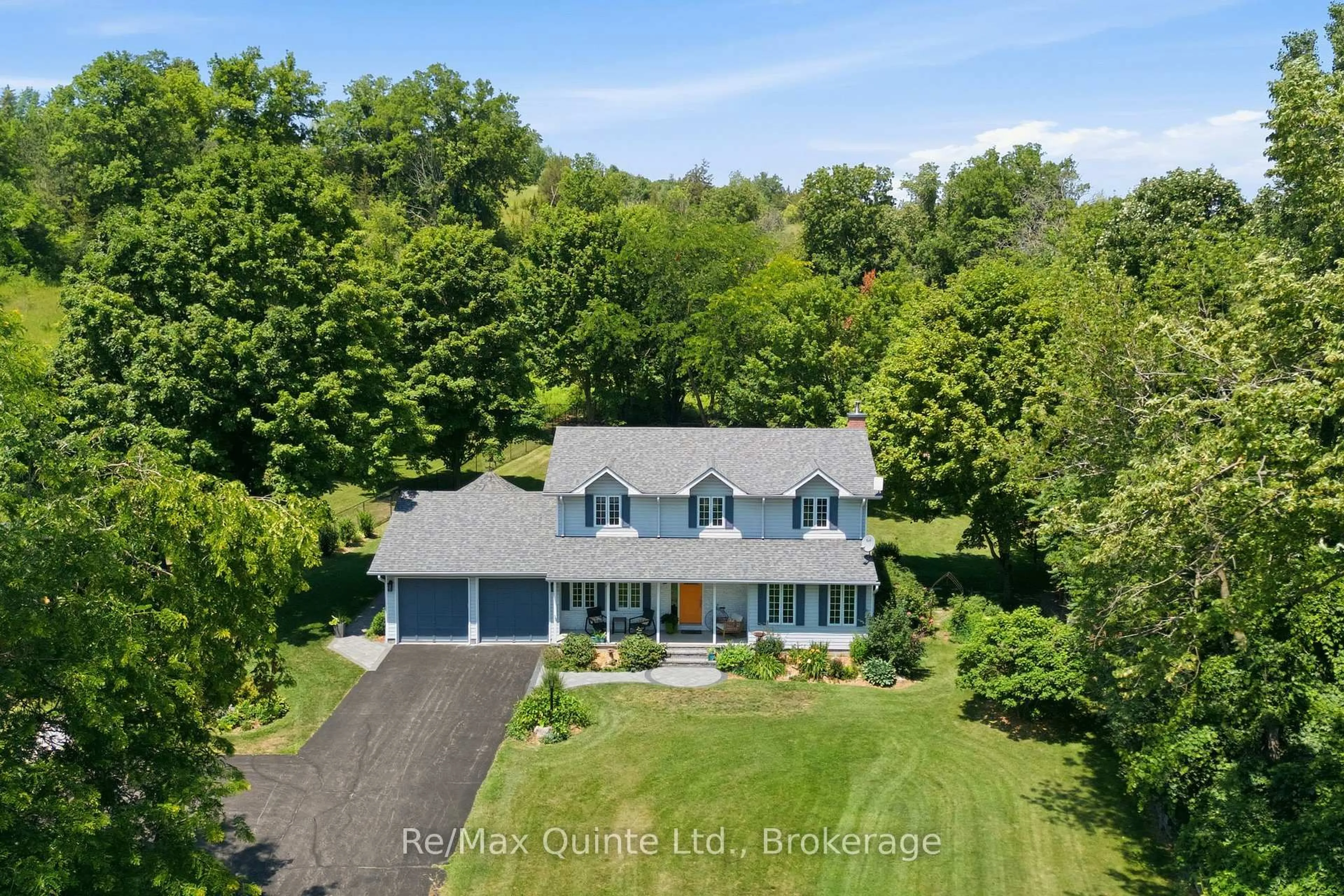 A pic from outside/outdoor area/front of a property/back of a property/a pic from drone, water/lake/river/ocean view for 99 Townsend Rd, Stirling Ontario K0K 3E0