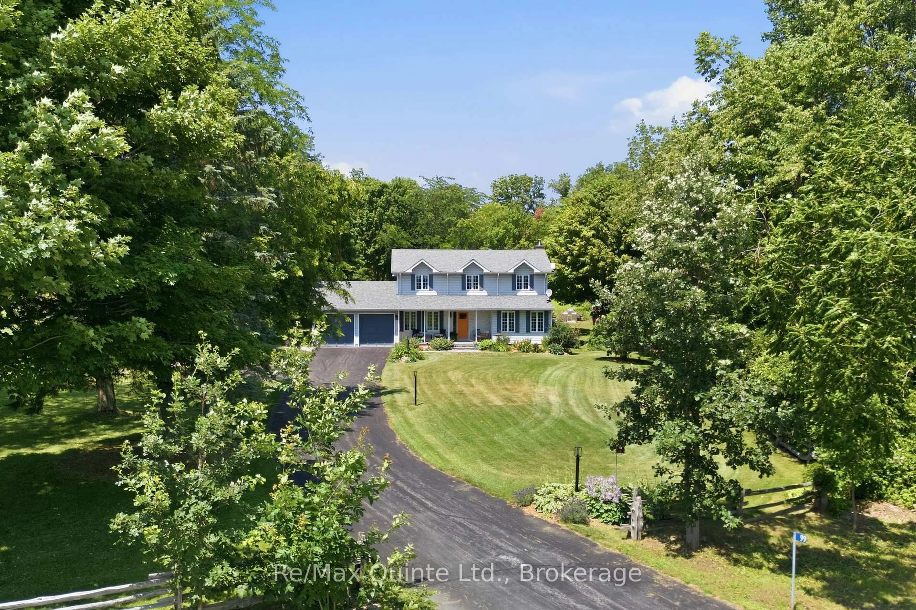 A pic from outside/outdoor area/front of a property/back of a property/a pic from drone, water/lake/river/ocean view for 99 Townsend Rd, Stirling Ontario K0K 3E0