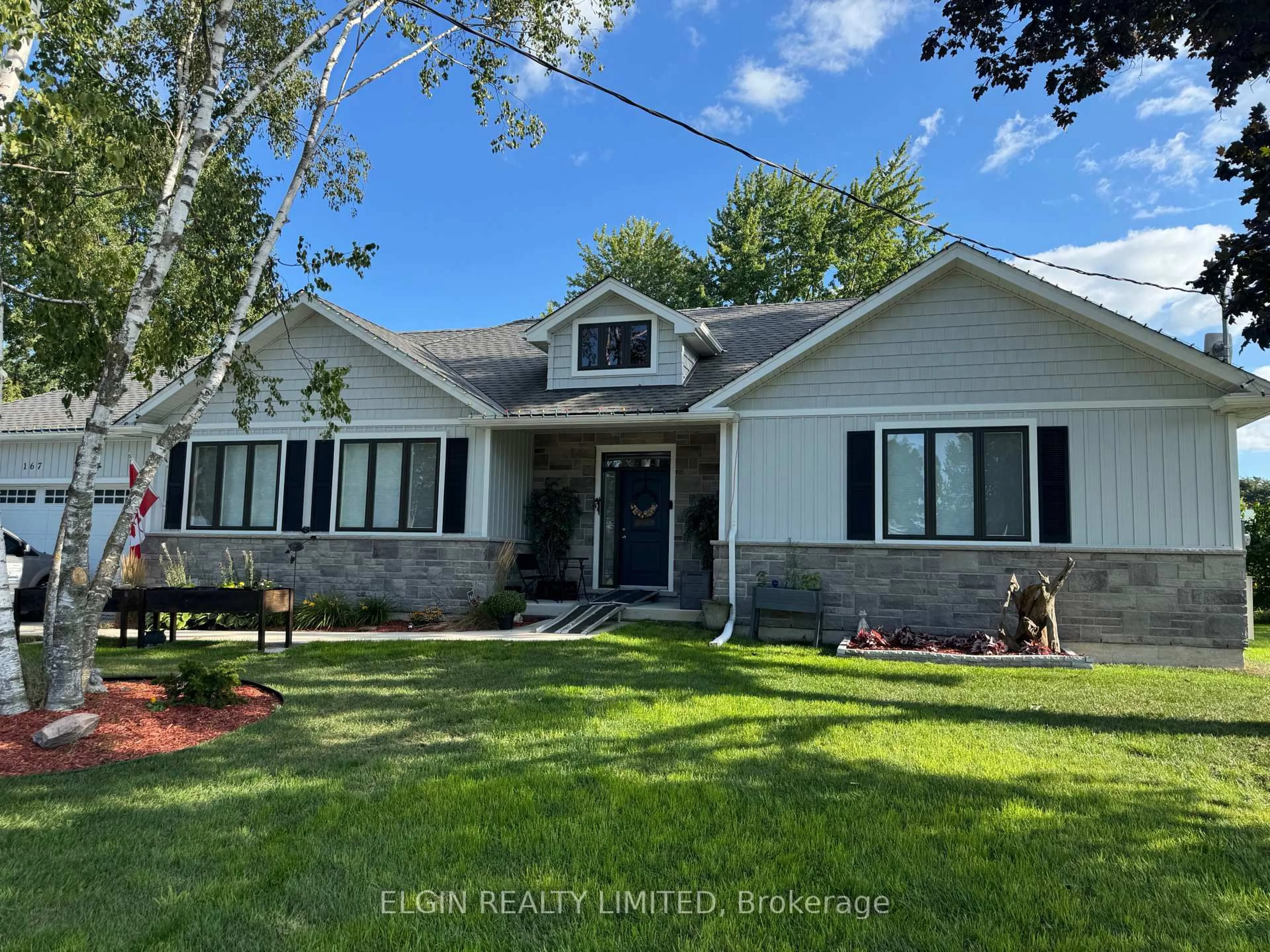 Home with vinyl exterior material, street for 167 Elgin St, South Huron Ontario N0M 1K0