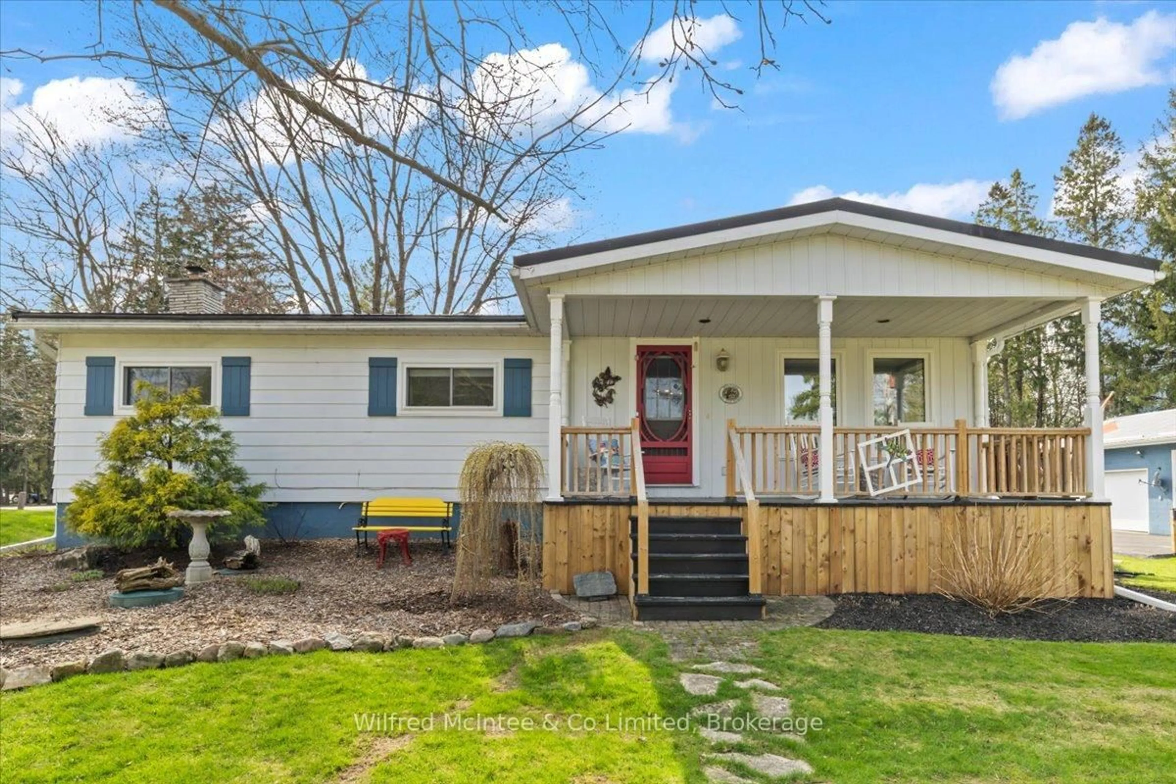 Home with vinyl exterior material, street for 21571 Grey Road 16, Georgian Bluffs Ontario N0H 2N0