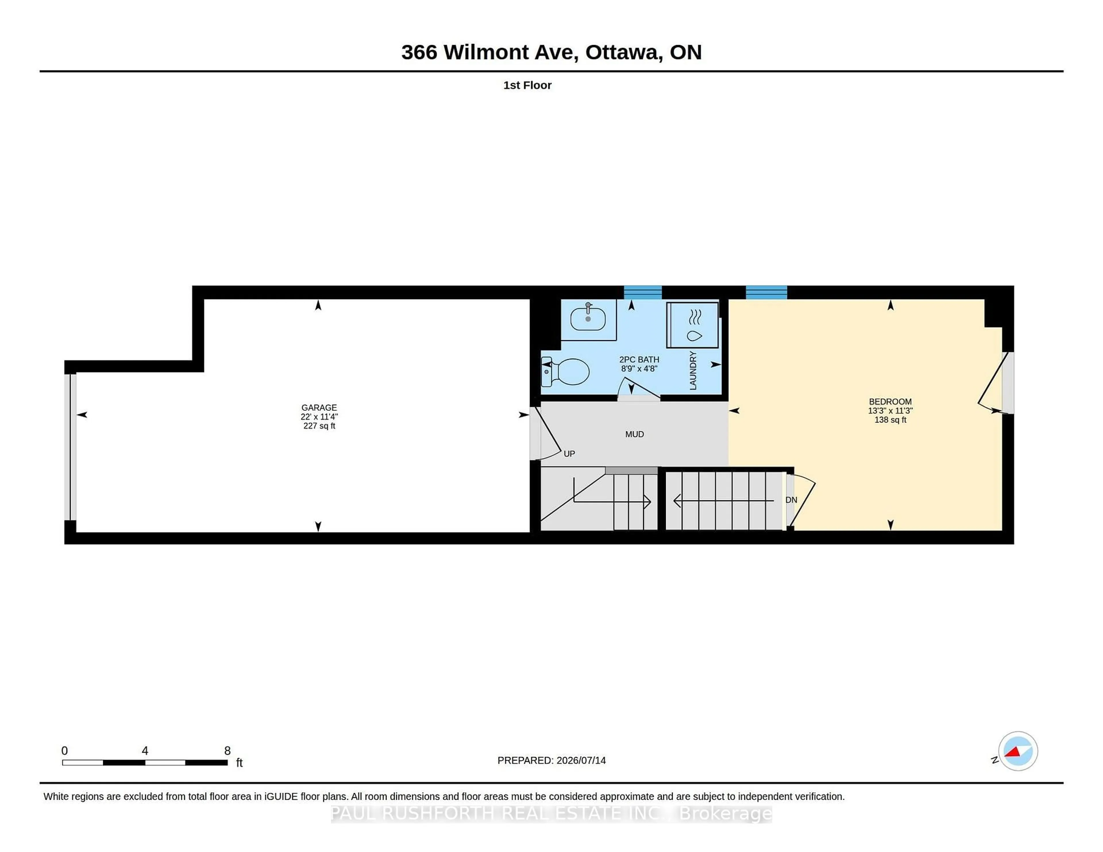 Floor plan for 366 Wilmont Ave, Ottawa Ontario K2A 0B1