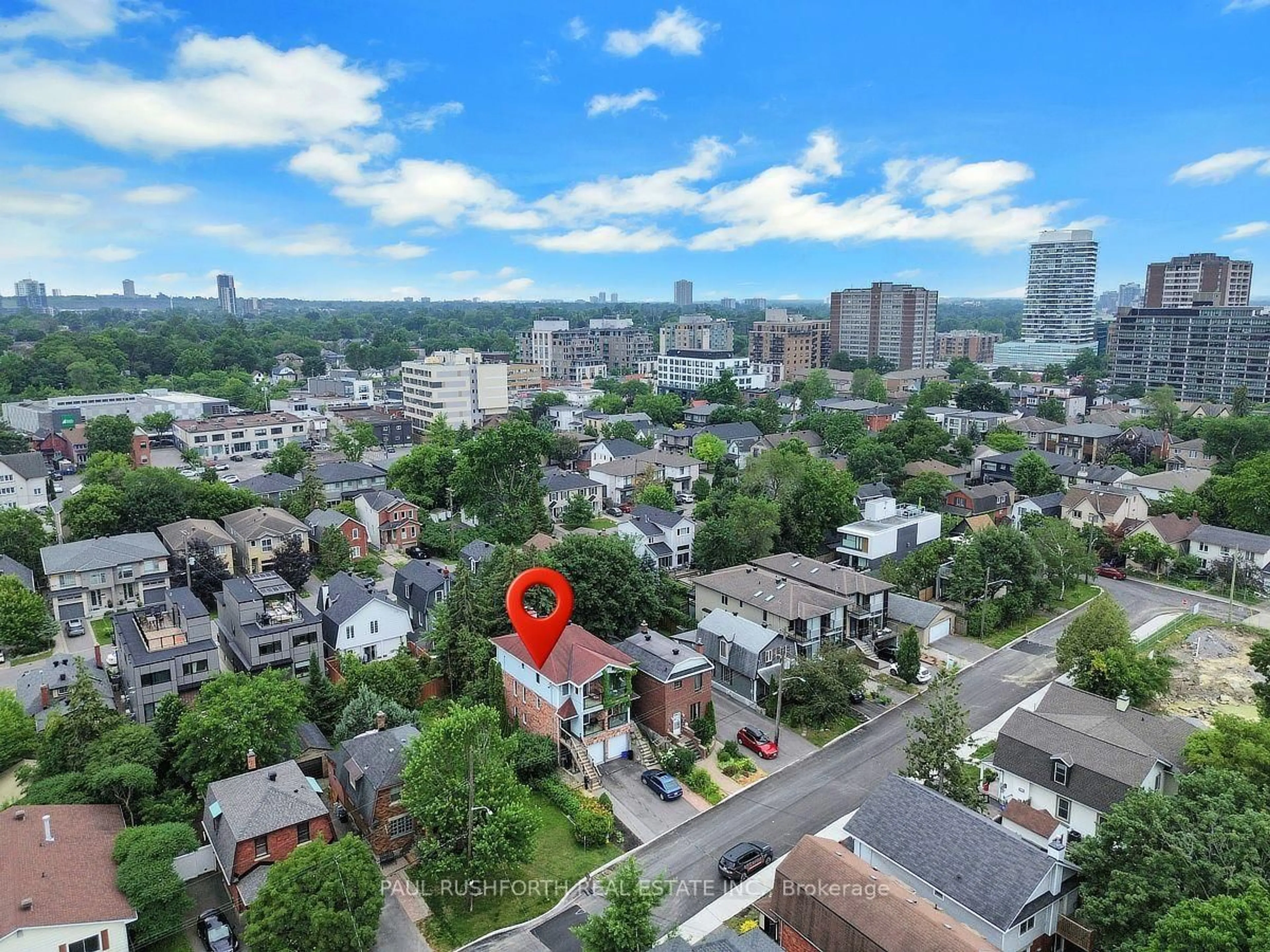 A pic from outside/outdoor area/front of a property/back of a property/a pic from drone, city buildings view from balcony for 366 Wilmont Ave, Ottawa Ontario K2A 0B1