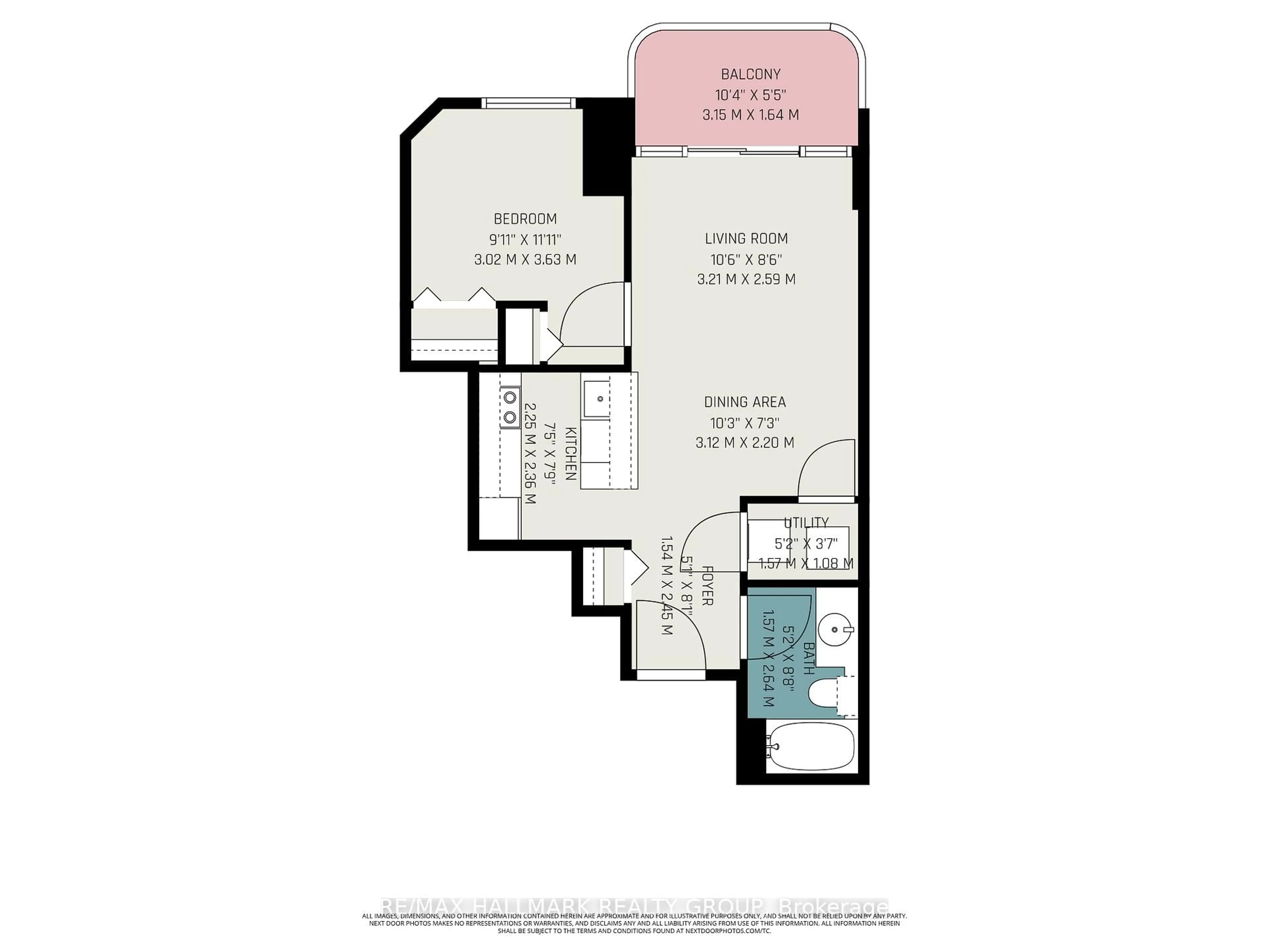 Floor plan for 234 Rideau St #1304A, Ottawa Ontario K1N 0A9