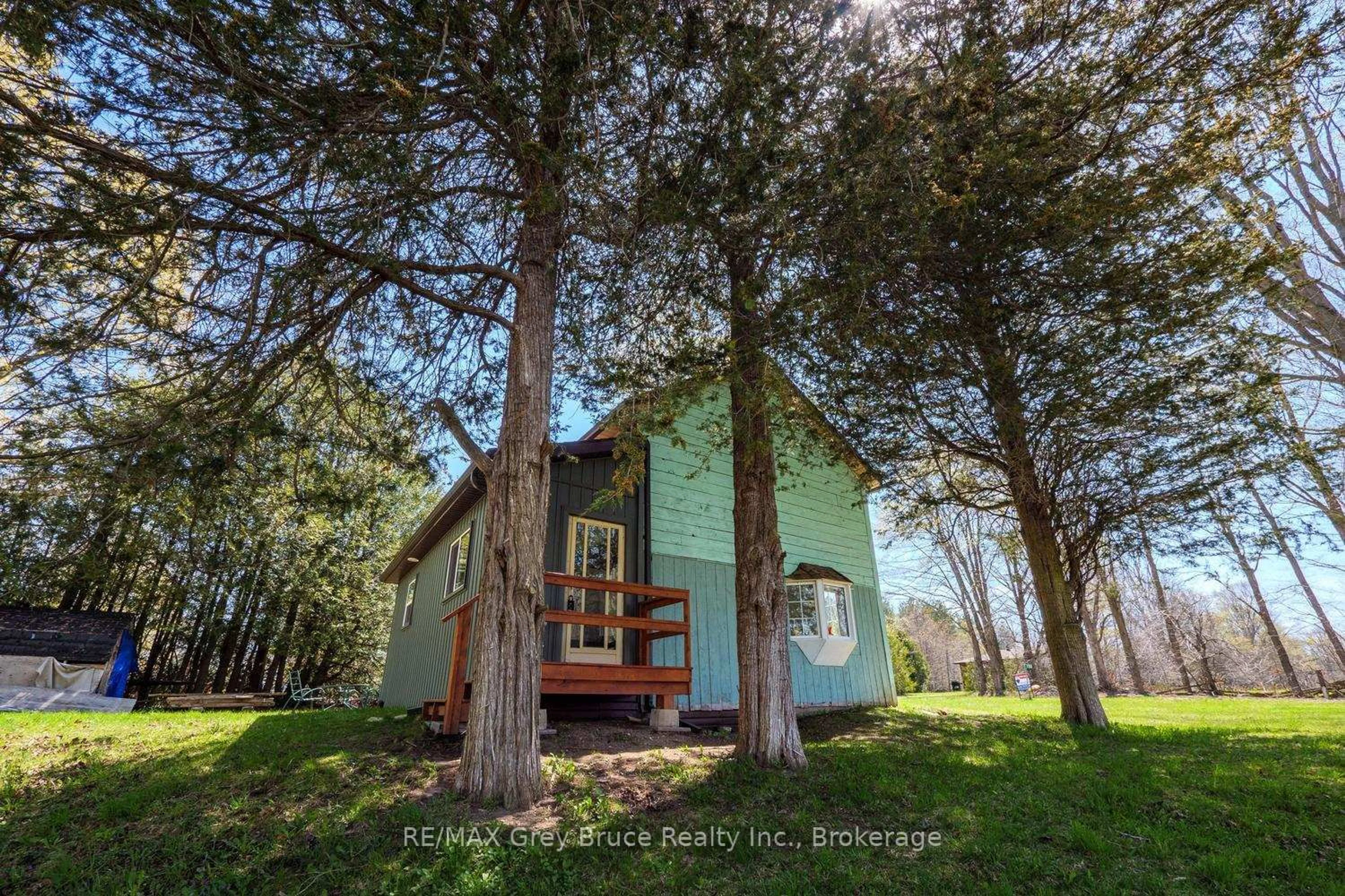 A pic from outside/outdoor area/front of a property/back of a property/a pic from drone, forest/trees view for 130 Crooked Hill Rd, South Bruce Peninsula Ontario N0H 1A0