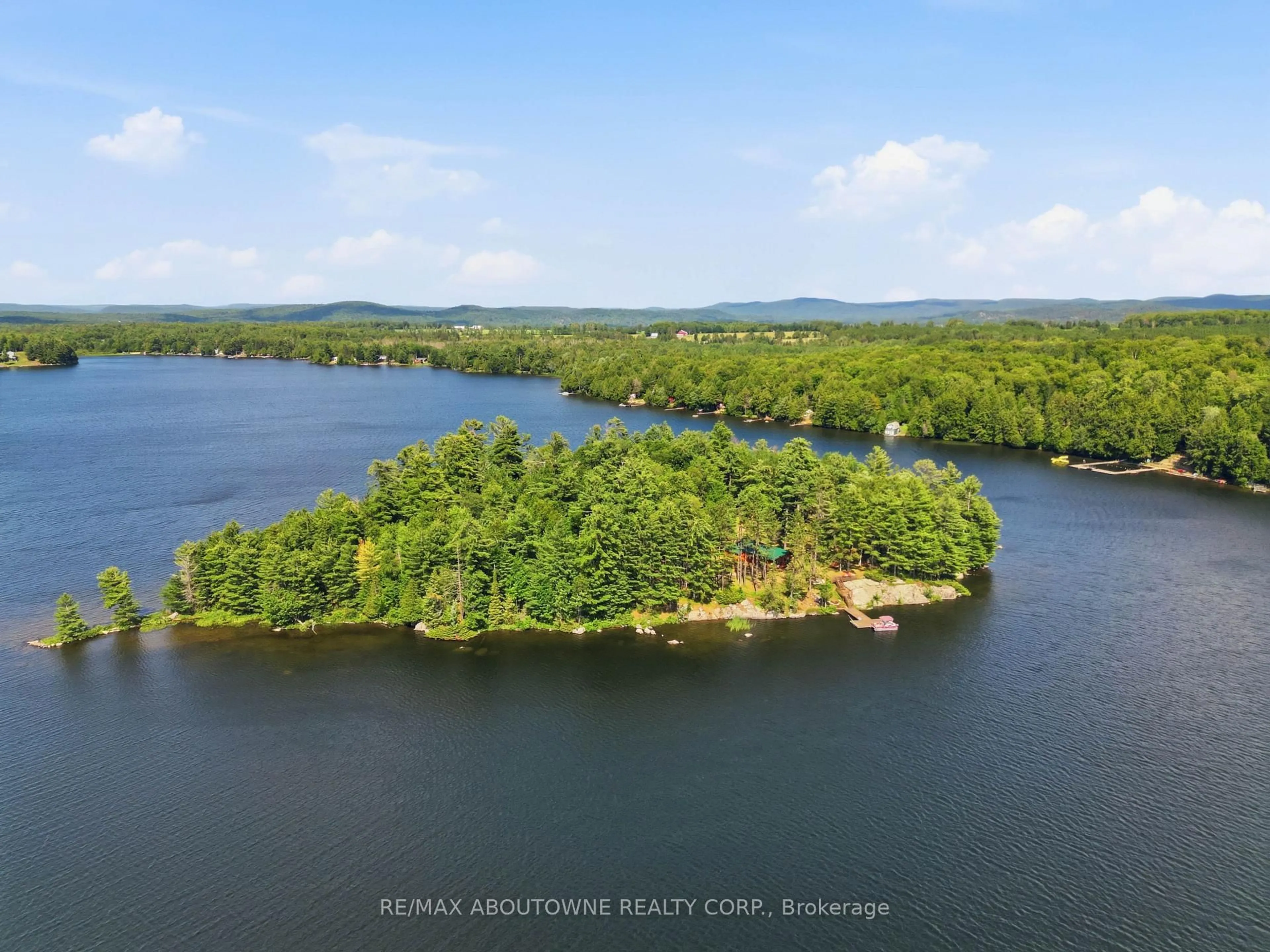 A pic from outside/outdoor area/front of a property/back of a property/a pic from drone, water/lake/river/ocean view for 370 Fraser Lake, Bancroft Ontario K0L 1C0