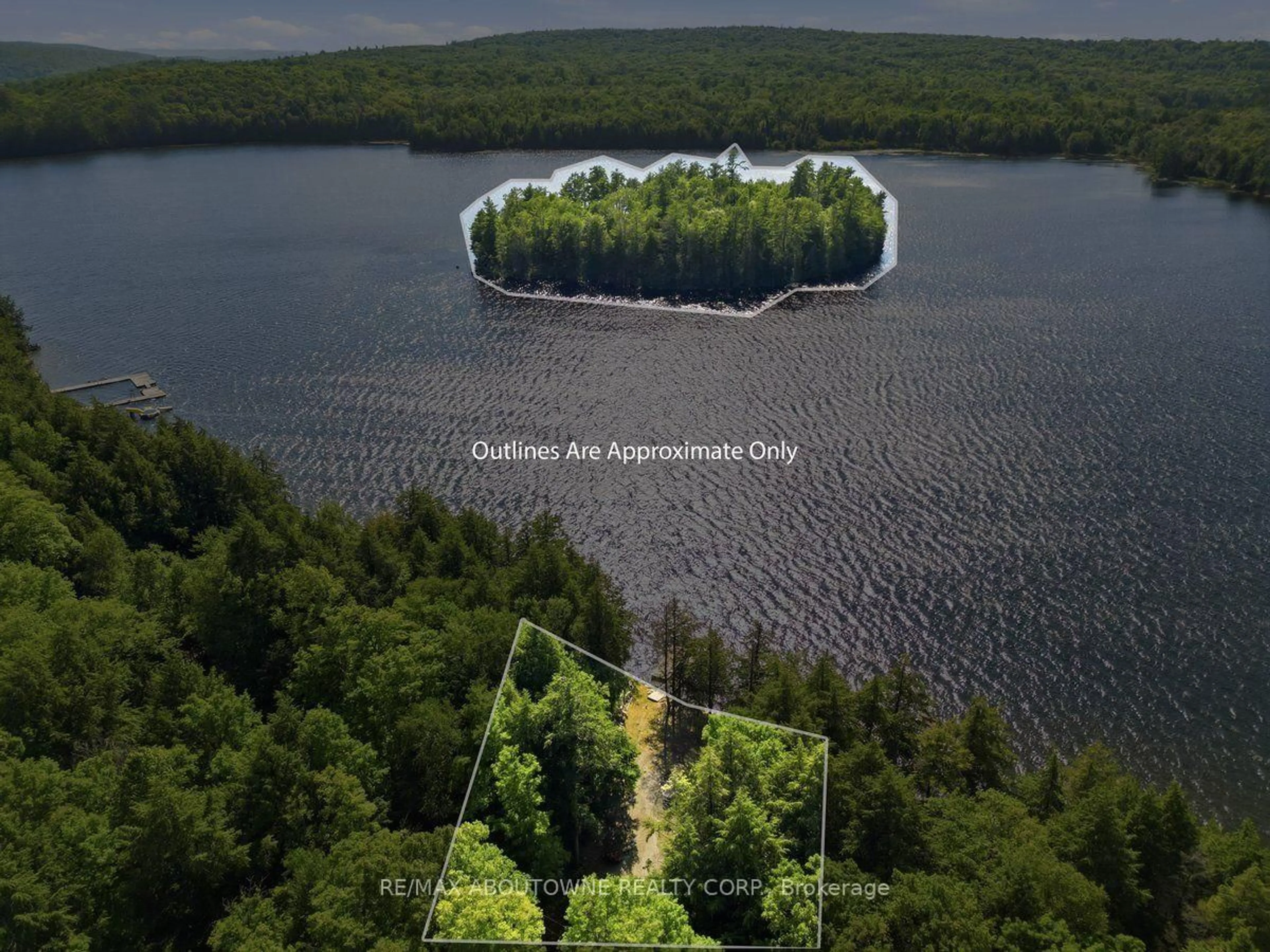 A pic from outside/outdoor area/front of a property/back of a property/a pic from drone, water/lake/river/ocean view for 370 Fraser Lake, Bancroft Ontario K0L 1C0