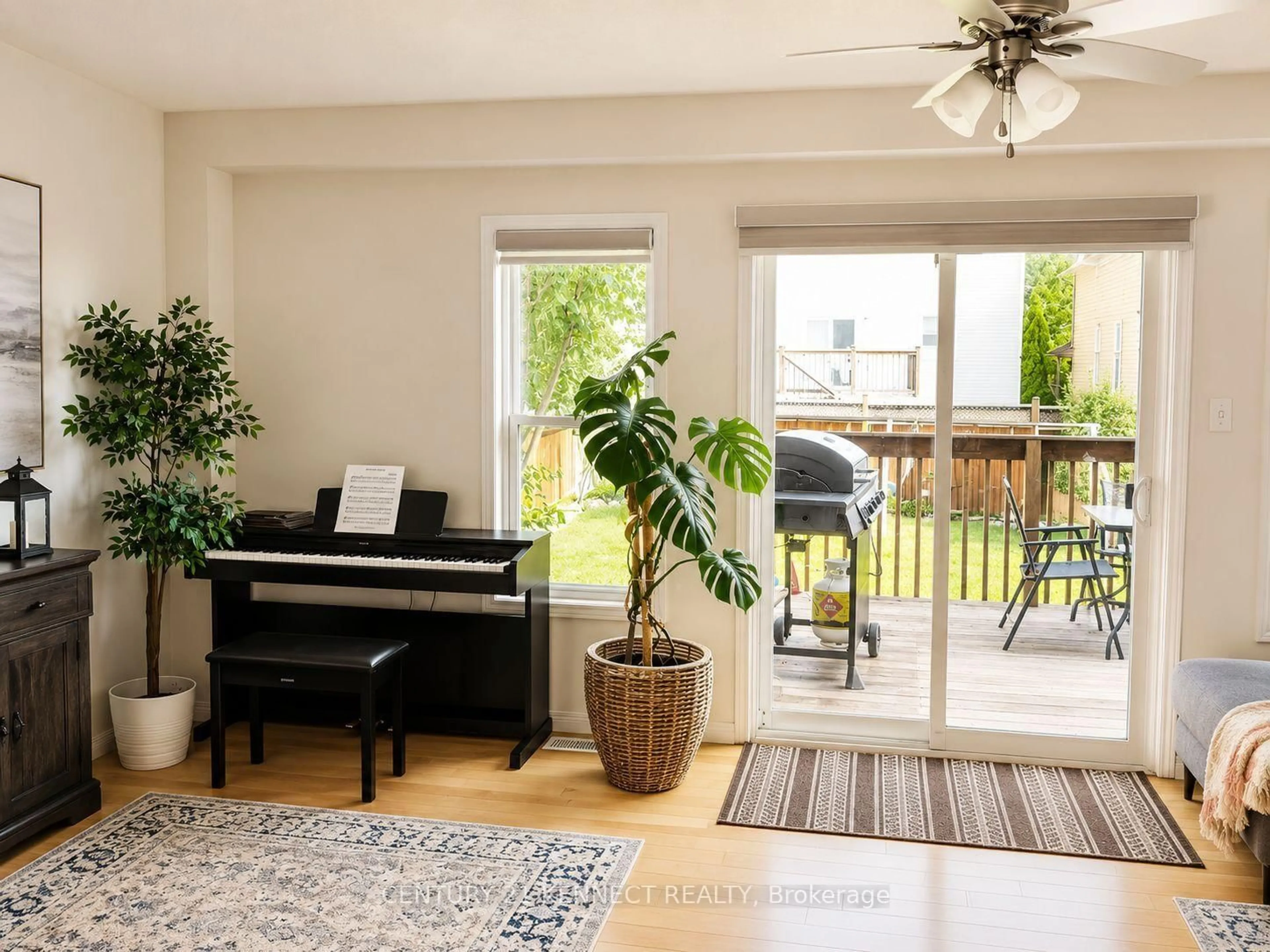 Living room with furniture, wood/laminate floor for 598A Goldthread St, Waterloo Ontario N2V 2X6