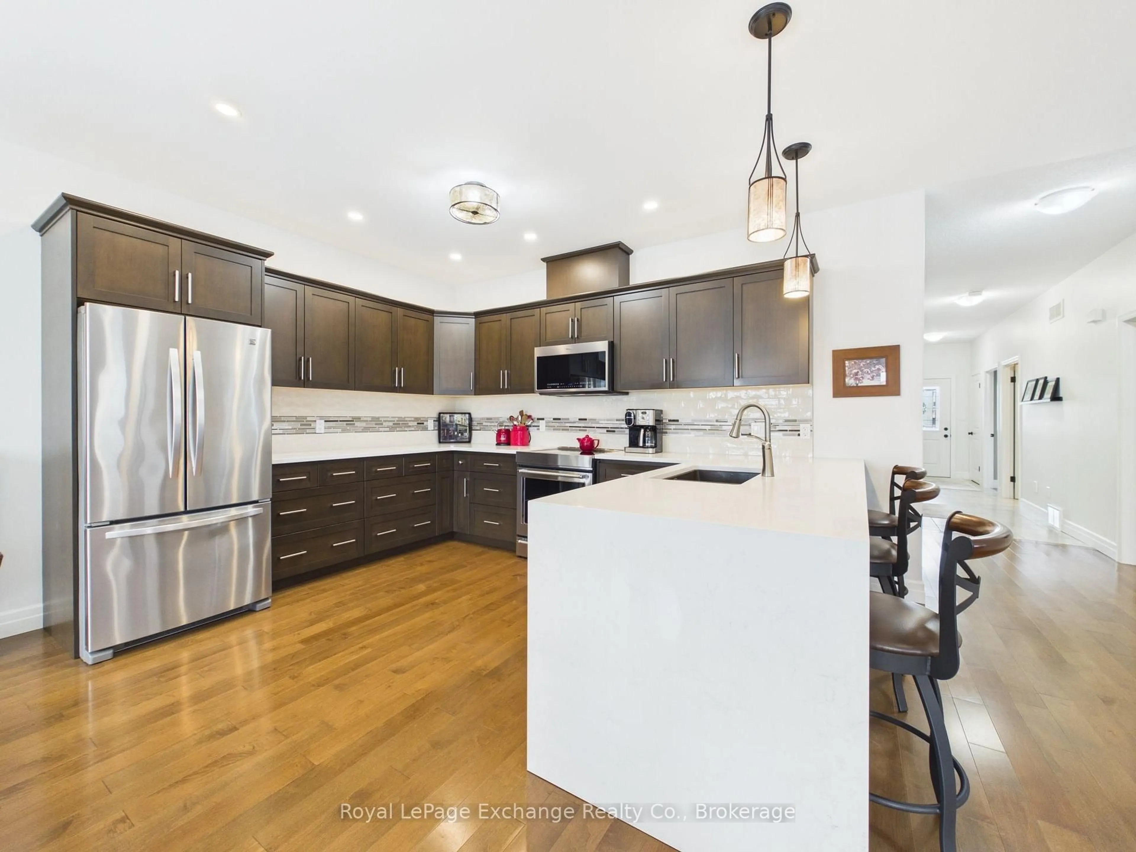 Open concept kitchen, wood/laminate floor for 229 Wieck Blvd, Kincardine Ontario N2Z 0A9
