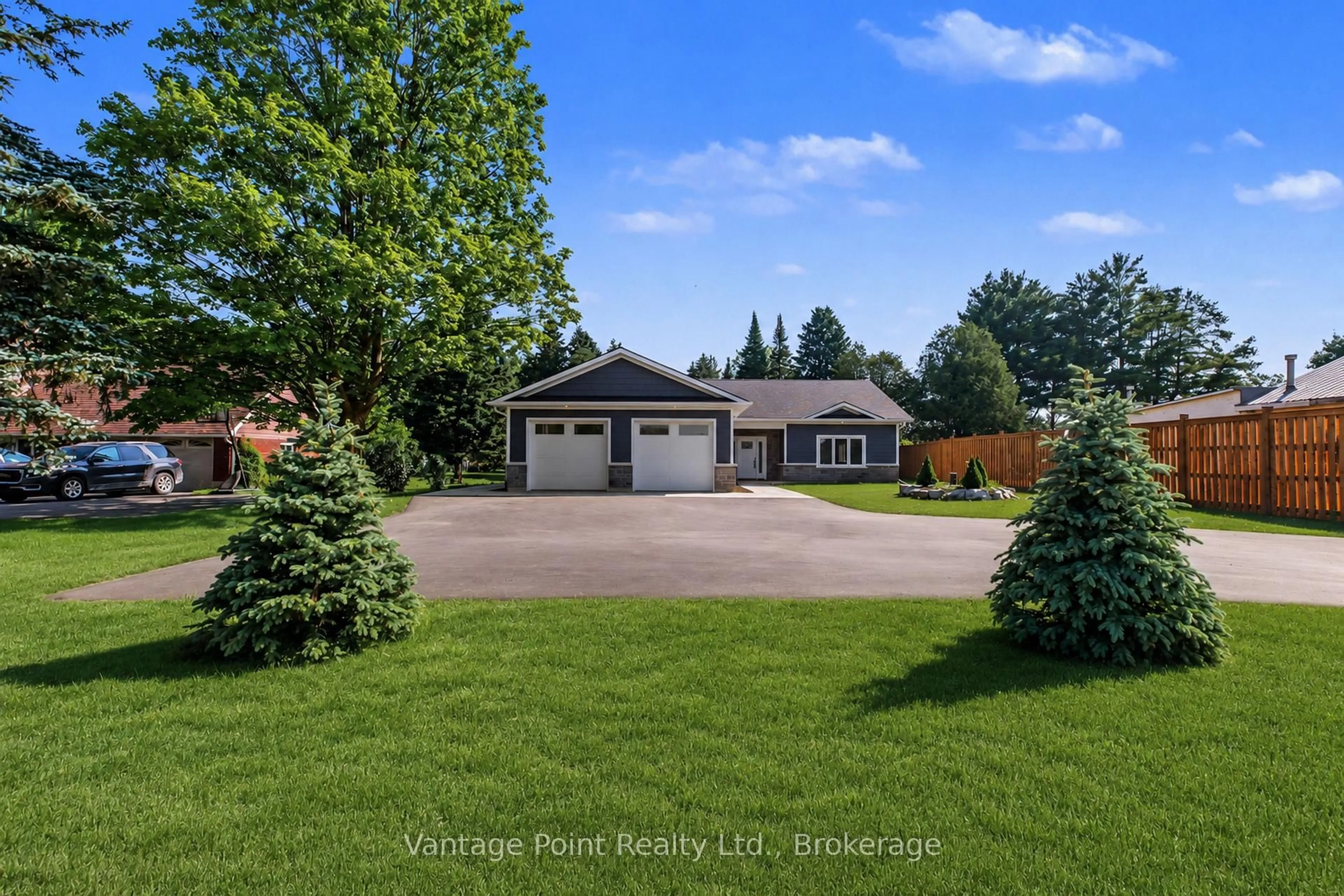 A pic from outside/outdoor area/front of a property/back of a property/a pic from drone, water/lake/river/ocean view for 107 Toronto Rd, Grey Highlands Ontario N0C 1E0
