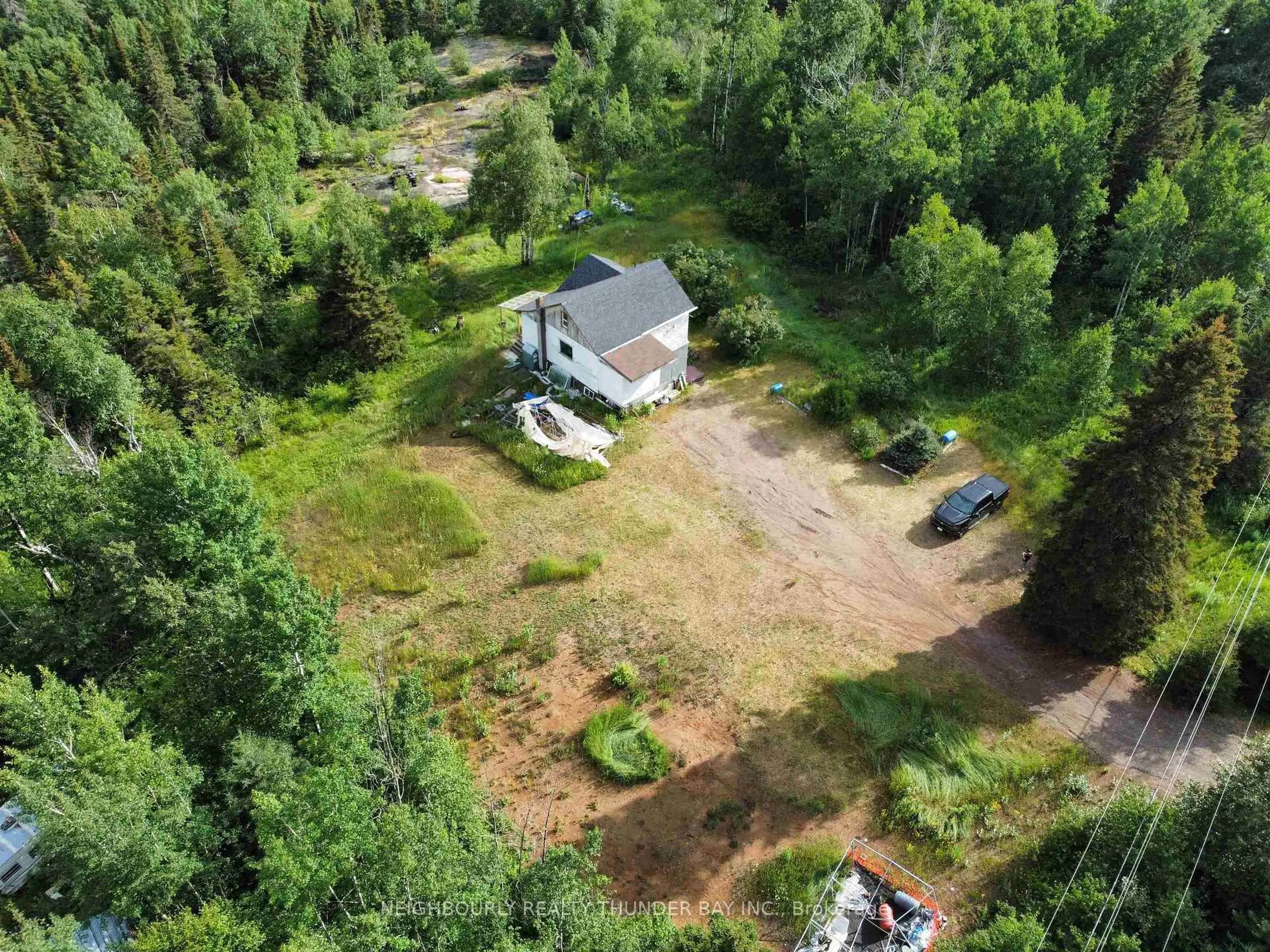 A pic from outside/outdoor area/front of a property/back of a property/a pic from drone, forest/trees view for 2071 Lakeshore Dr, Shuniah Ontario P7A 0L6