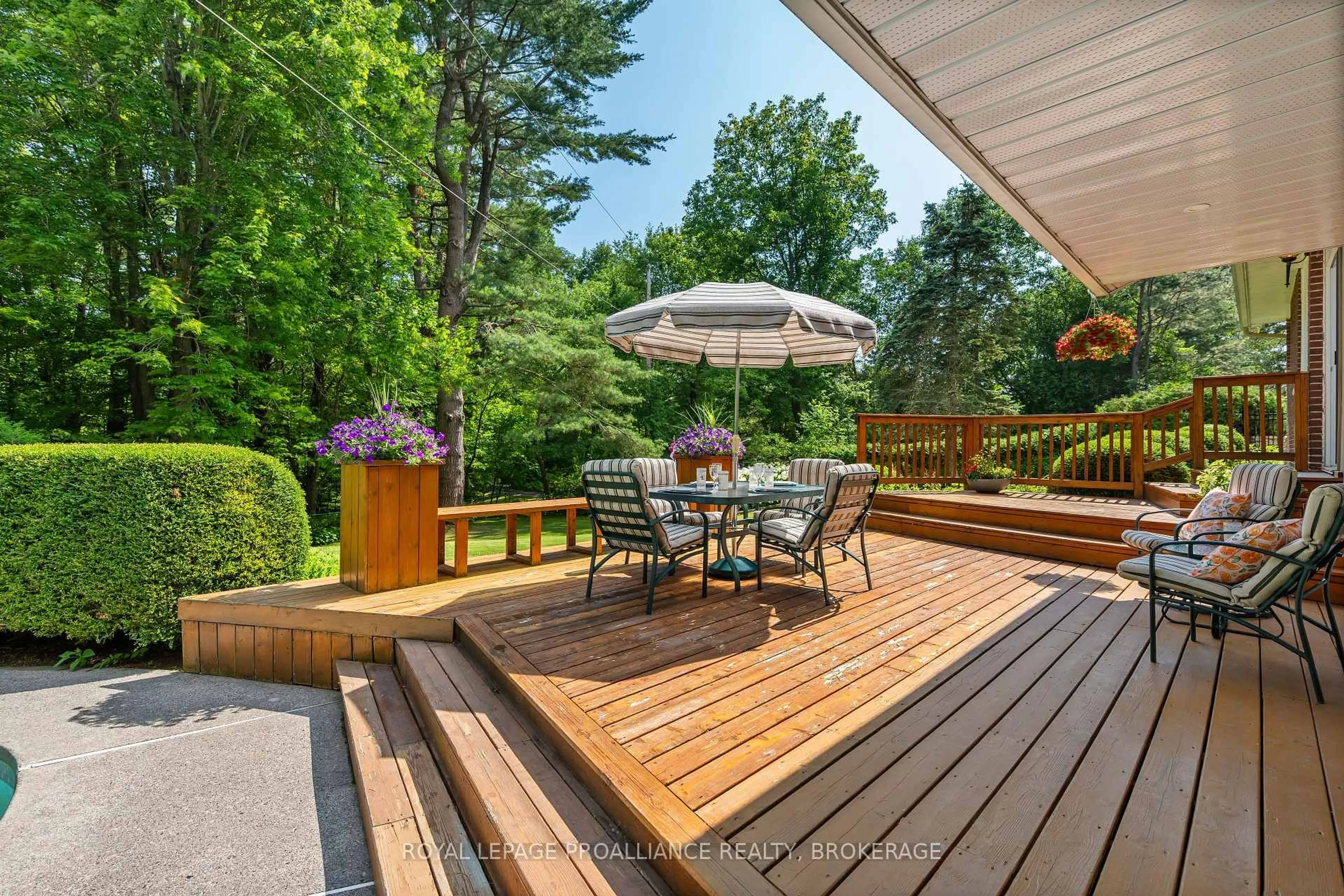 Patio, forest/trees view for 120 Cross Cemetery Rd, Leeds and the Thousand Islands Ontario K0E 1L0