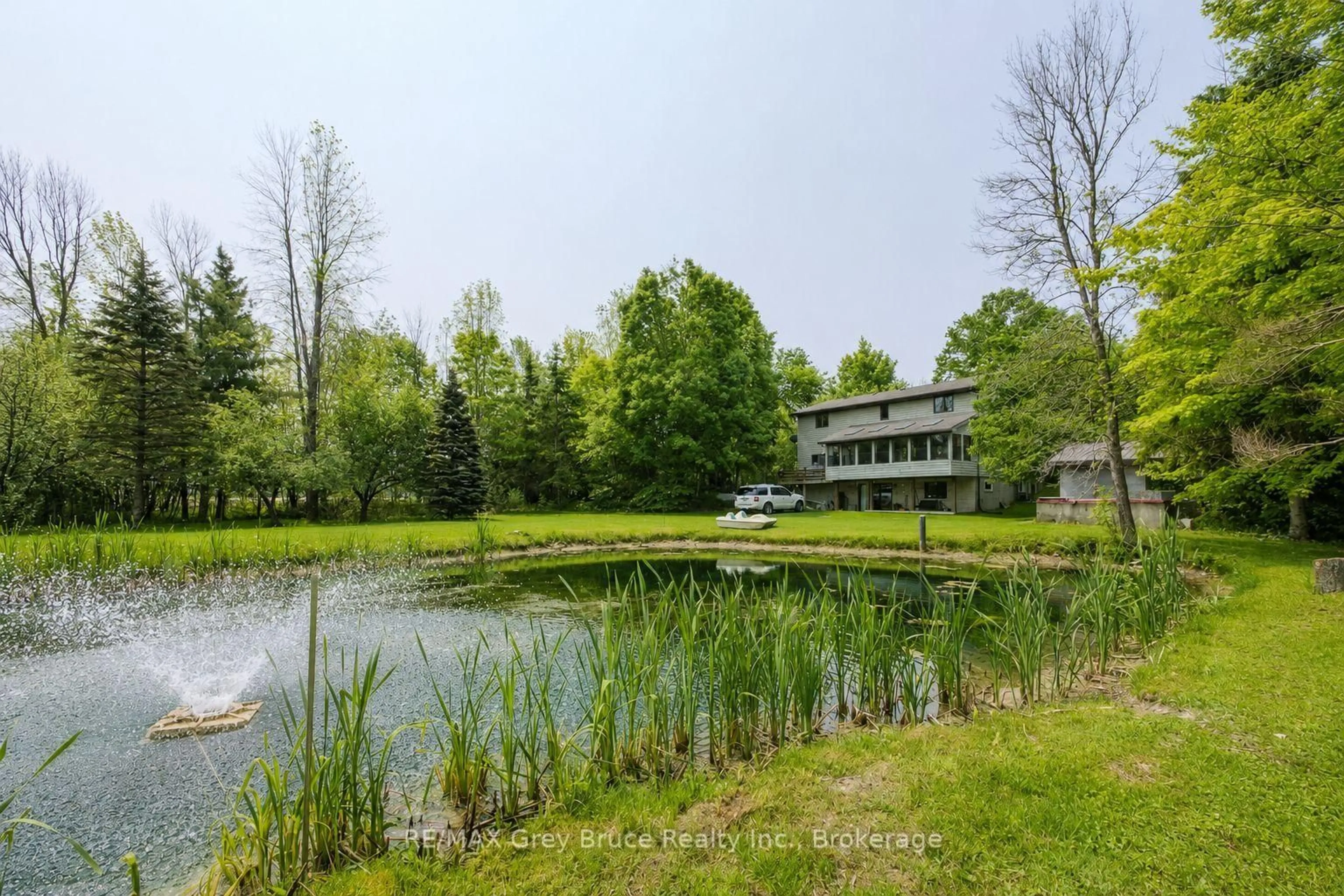 A pic from outside/outdoor area/front of a property/back of a property/a pic from drone, water/lake/river/ocean view for 1033 Bruce Road 9, South Bruce Peninsula Ontario N0H 2T0