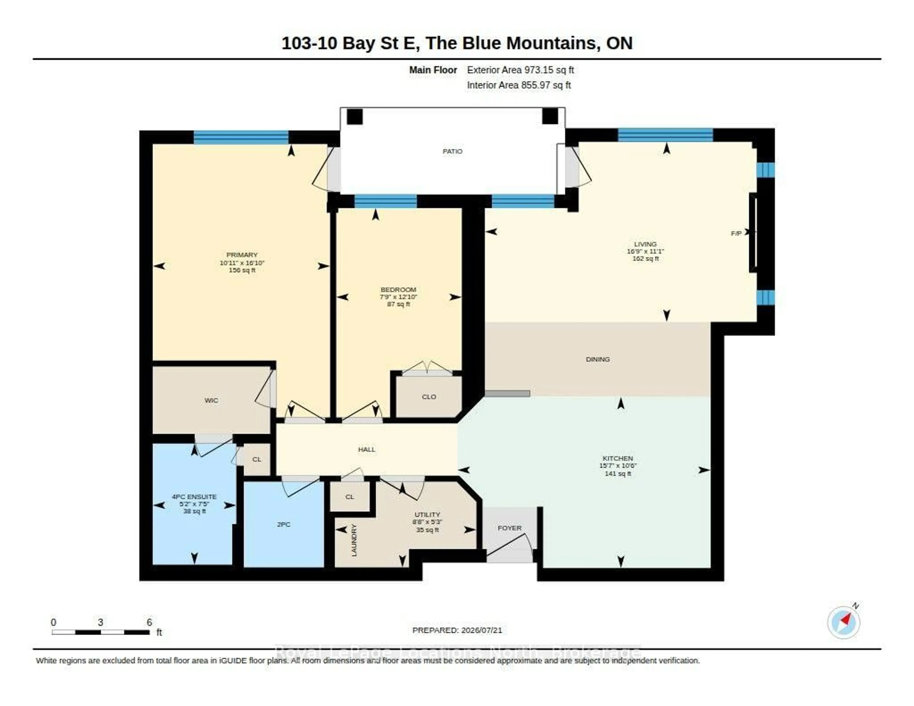 Floor plan for 10 Bay St #103, Blue Mountains Ontario N0H 2P0