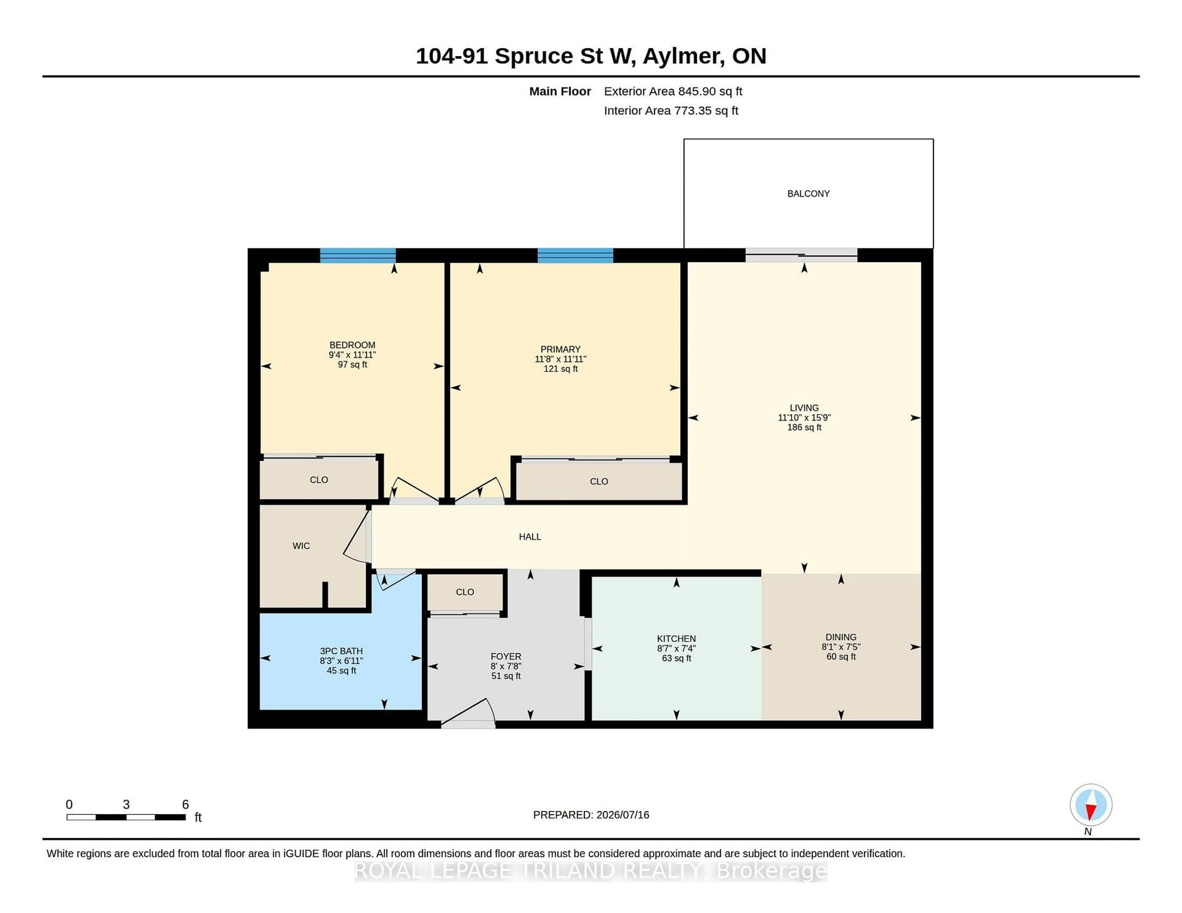 Floor plan for 91 Spruce St #104, Aylmer Ontario N5H 1B4